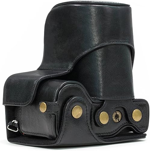 Miniatura 7 de MegaGear Sony Alpha A6500 (lente de hasta 0.630-2.756 in) Ever Ready - Funda de piel auténtica para cámara y correa, con acceso a la batería, color