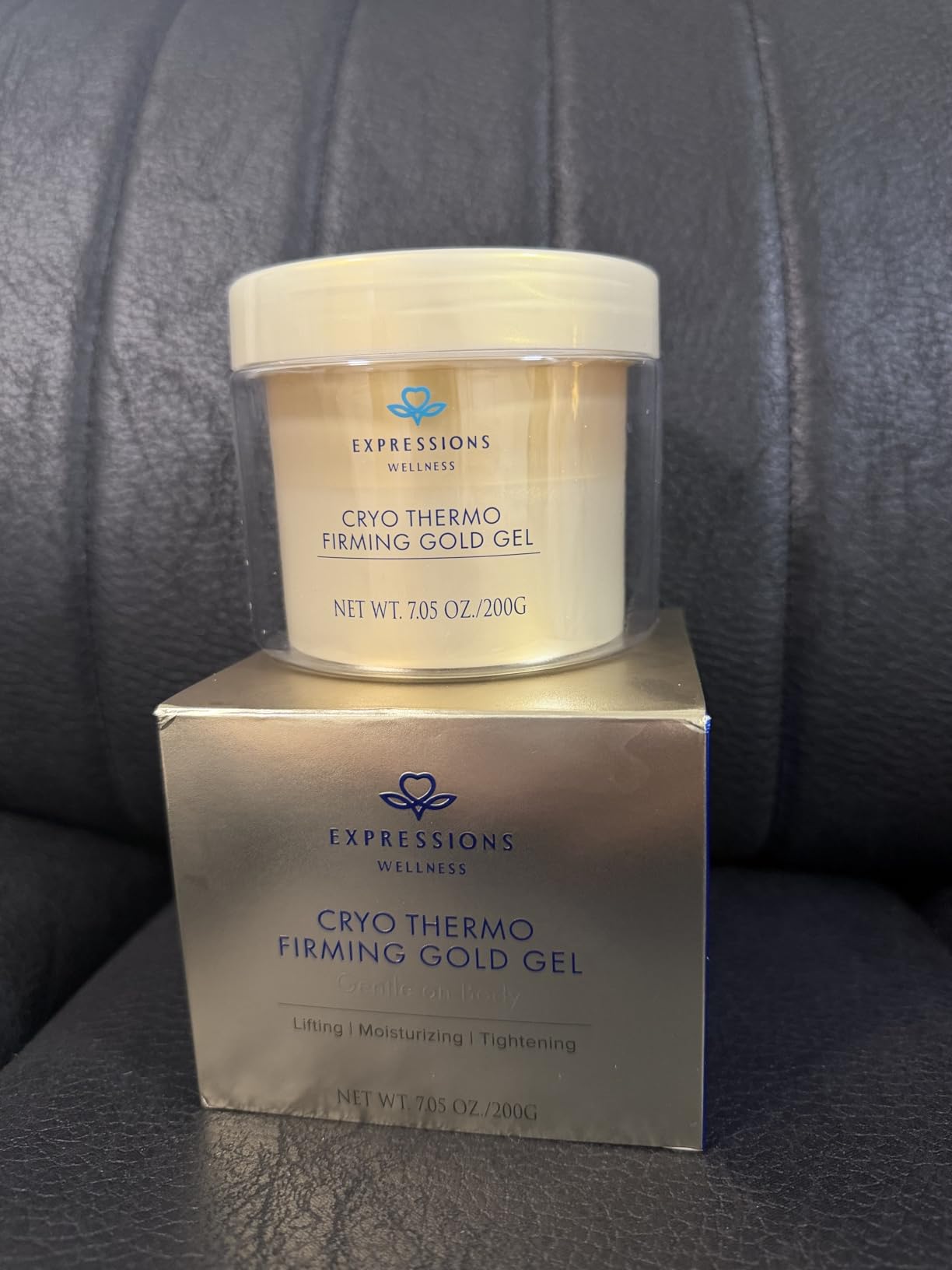 EXPRESSIONS WELLNESS Skin Tightening Cellulite Cream for Body: Golden Sweat Hot Cream for Loose Skin | B Flat Gel for Belly Thigh Butt & Arm Firming Toning Moisturizing Sculpting & Smoothing | 200G