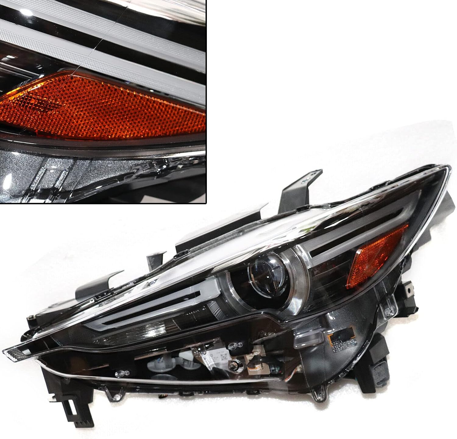 LYNICESHOP Front Headlight, Clear Headlight for Mazda CX-5 2017-2021 Full LED Assembly Headlights, Assembly Replacement Factory Headlamp (Driver Side)