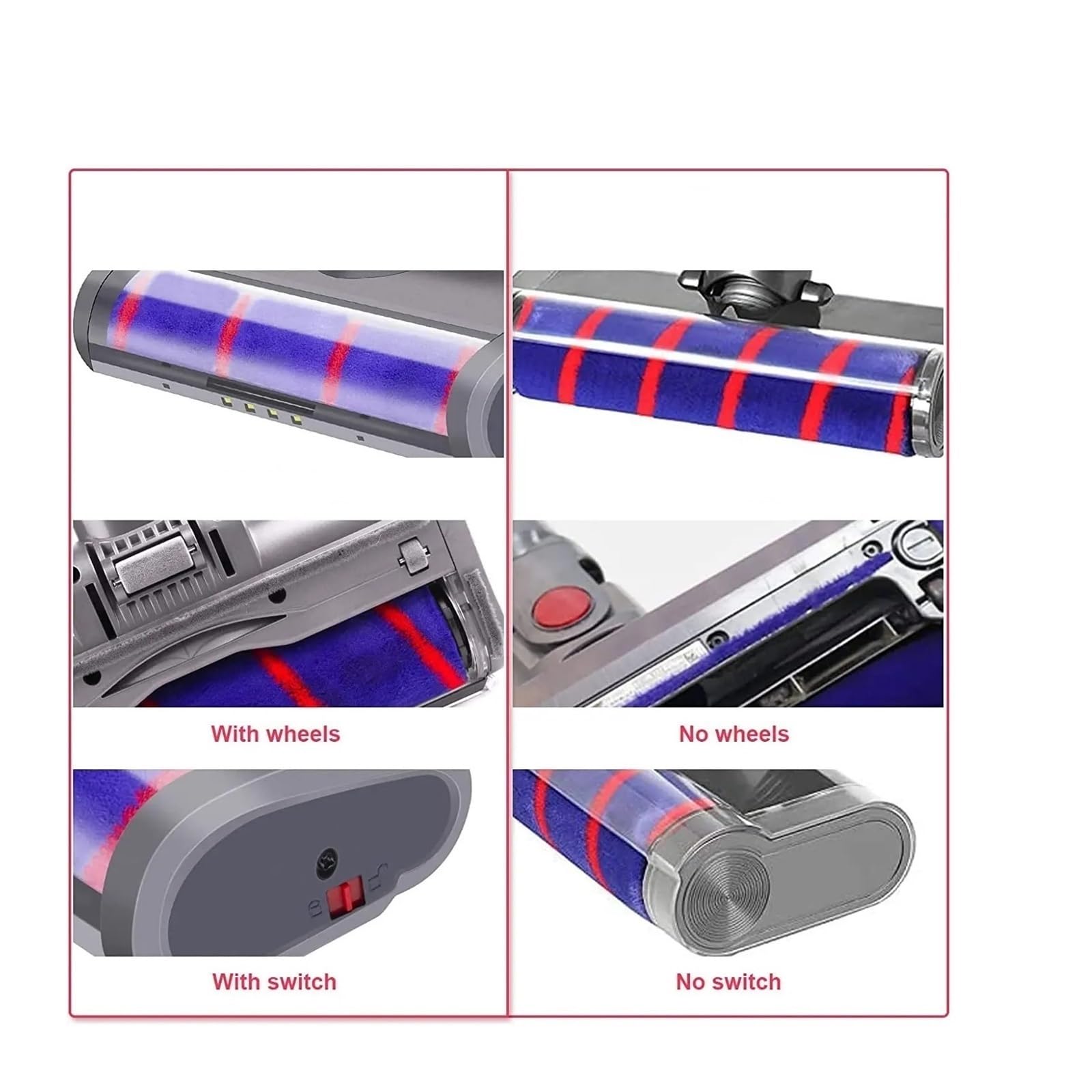 Cabezal de cepillo de suelo motorizado, Compatible con Dyson, V6 DC58 DC59 DC61 DC62, cabezal de rodillo barredor suave