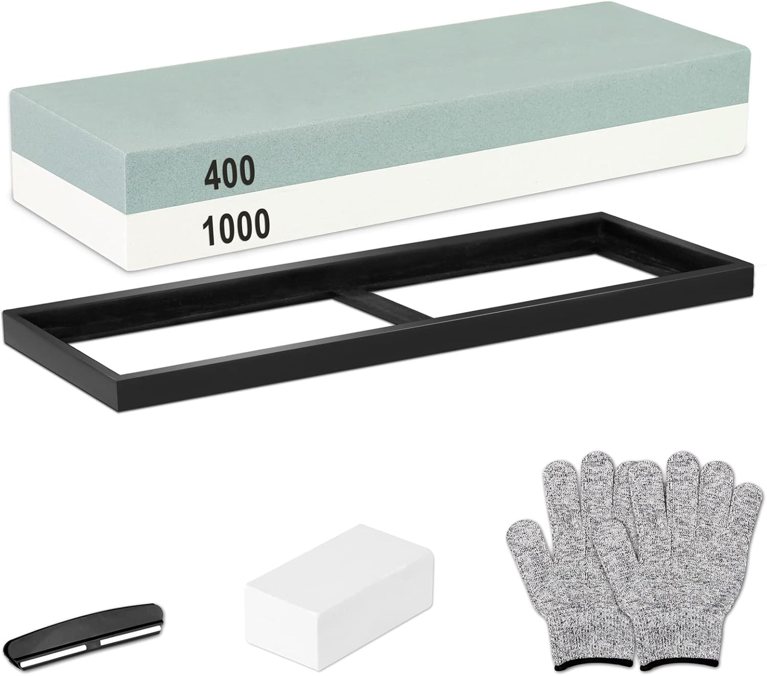 CYLBAQ Premium Sharpening Stone Set, 400 1000 Grit Dual Side Whetstone