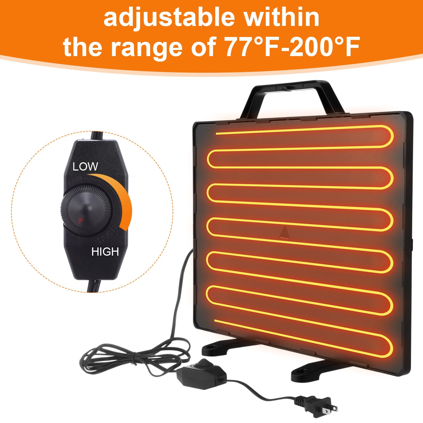 VIHOSE El kit de iniciación de pollitos incluye calentador de gallinero ajustable de 25.0 °C a 93.3 °C, panel de calor radiante de 0.8 galones y comedero de 1.3 kg y percha para pollitos y comedero de