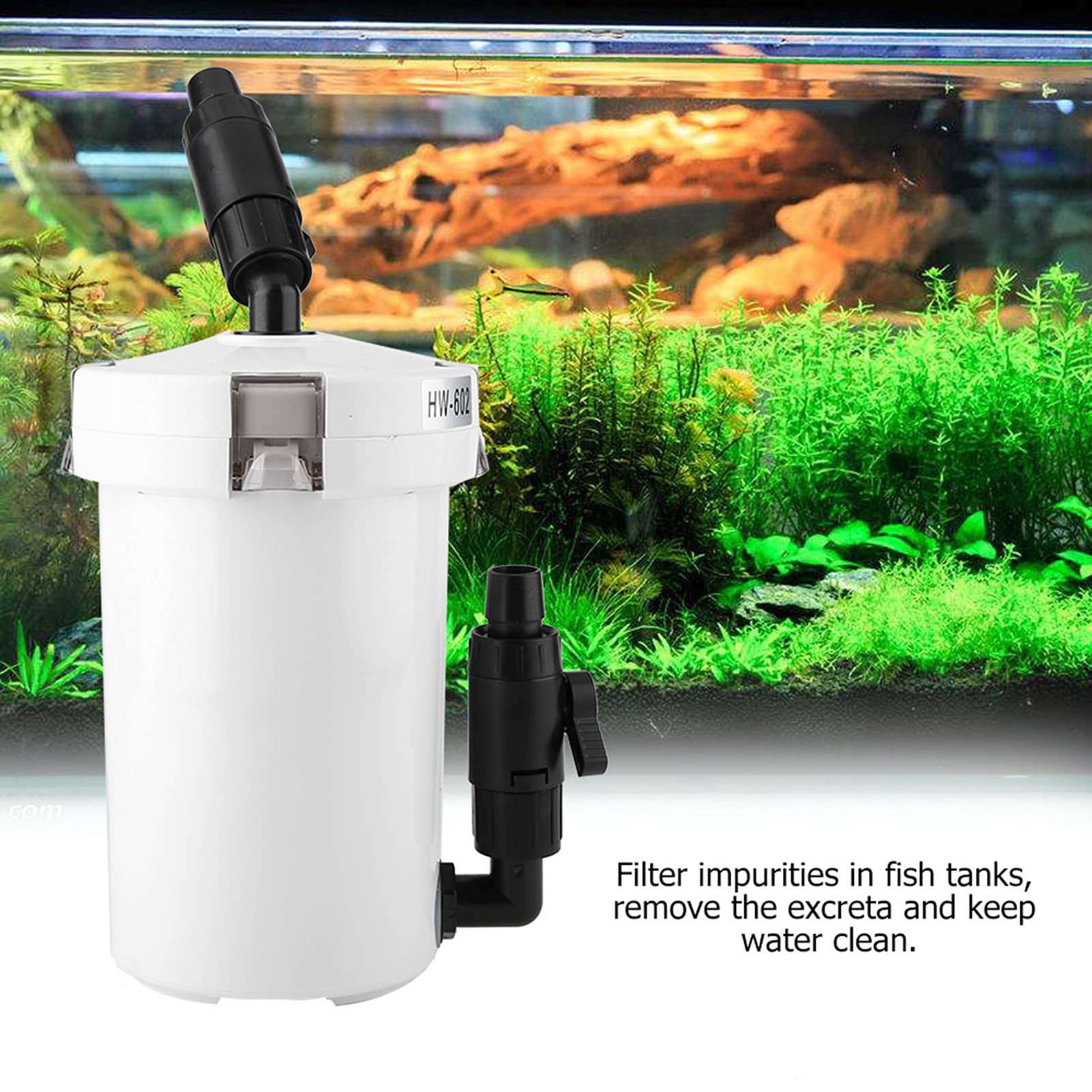 Filtre Externe pour Aquarium, Système de Filtration avec Seau de Table, Sans Pompe à Eau, Modèle 602, pour Réservoir de Poissons