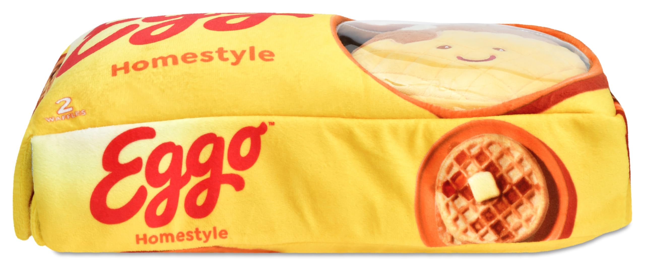 iscream Eggo Waffles Package 14" x 7" Pillow Set including 2 Plushie Waffle Mini Pillows, 14"Hx7"W - Image 3