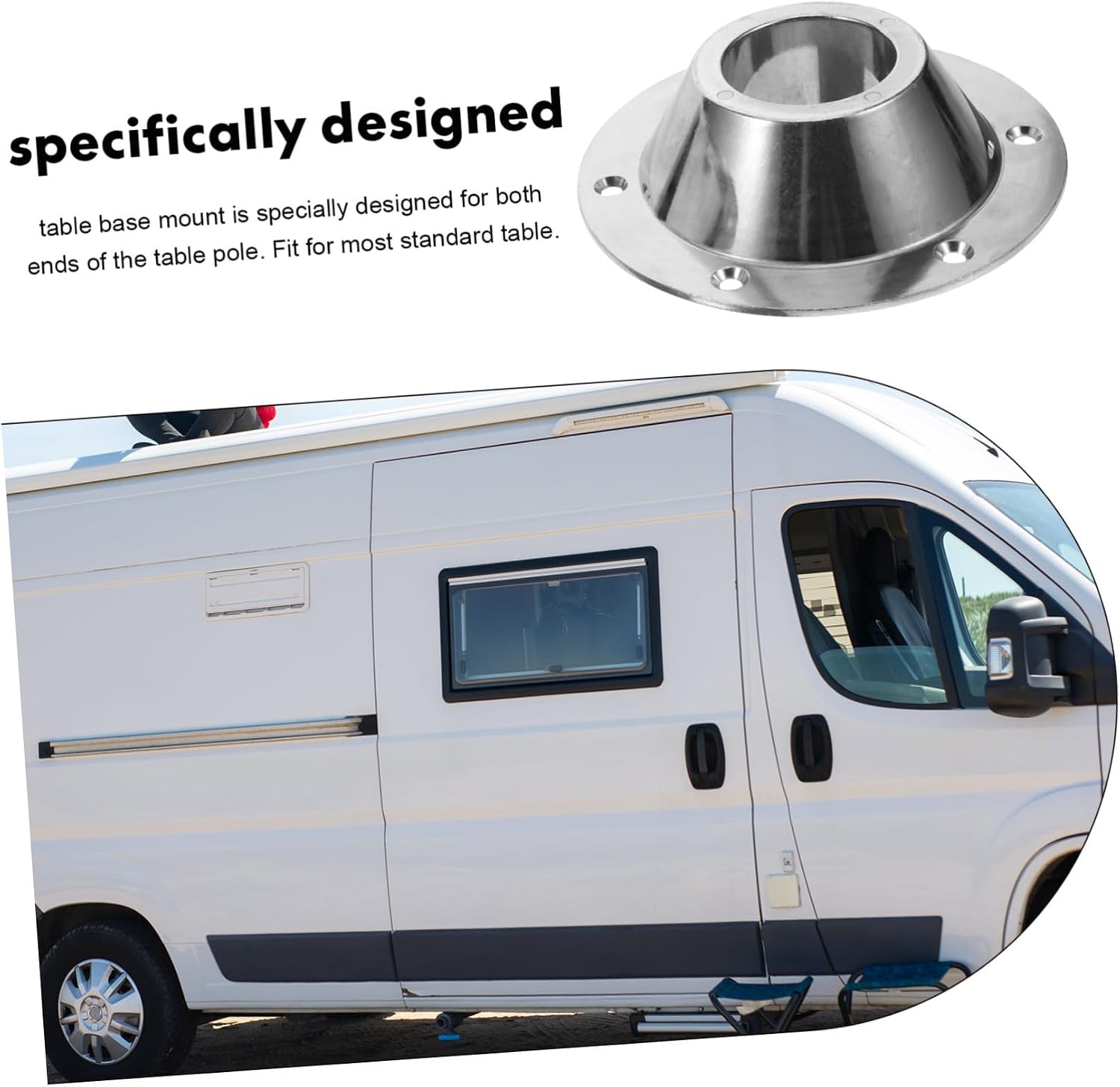 2pcs Aluminum Rv Table Base Mounting Bases Sturdy Construction for Rv Table Pedestal