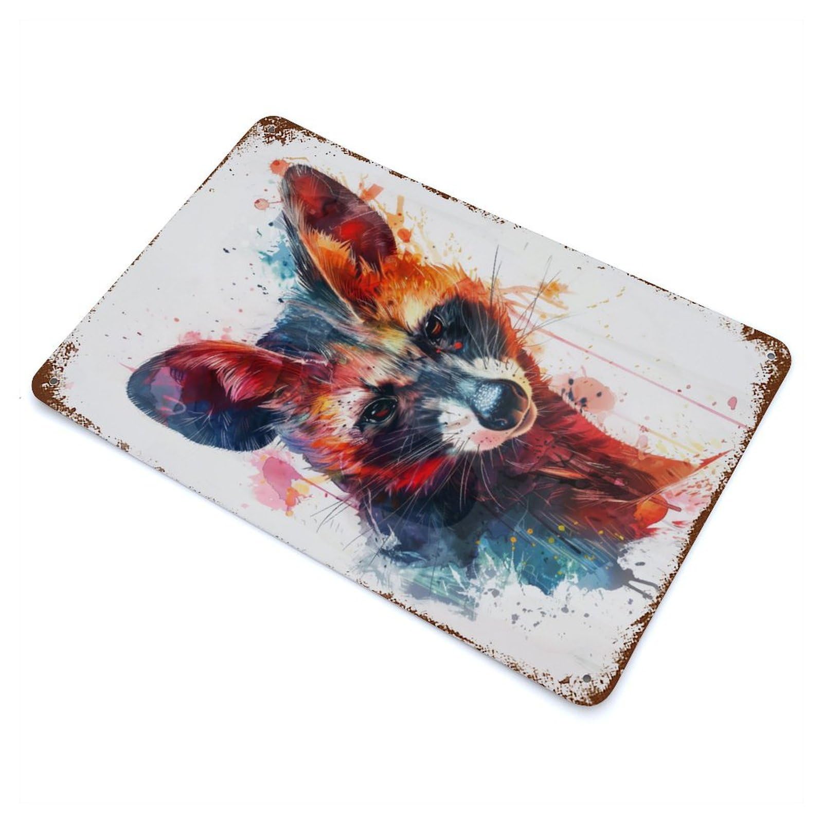 Weathered Tin Sign Bandicoot 11.8"x7.9", Rustic Home Decor for Bistro, Counter And Cafe Decor