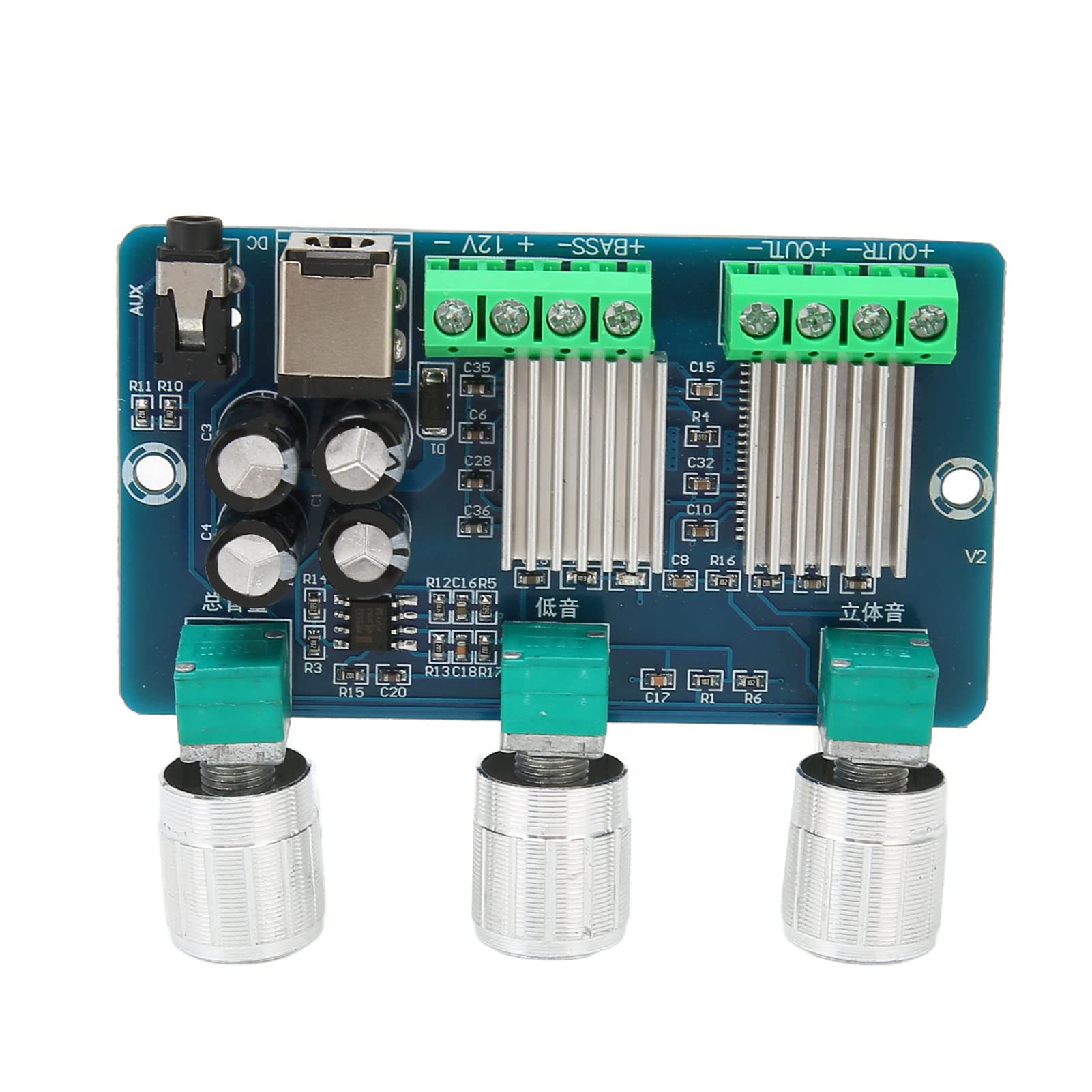 Gavigain Digital Power Amplifier Board,Sound Amplifier Board,Digital Power Amplifier Board DC 12V 2.1 Channel Stereo Digital Subwoofer Power Amplifier Board