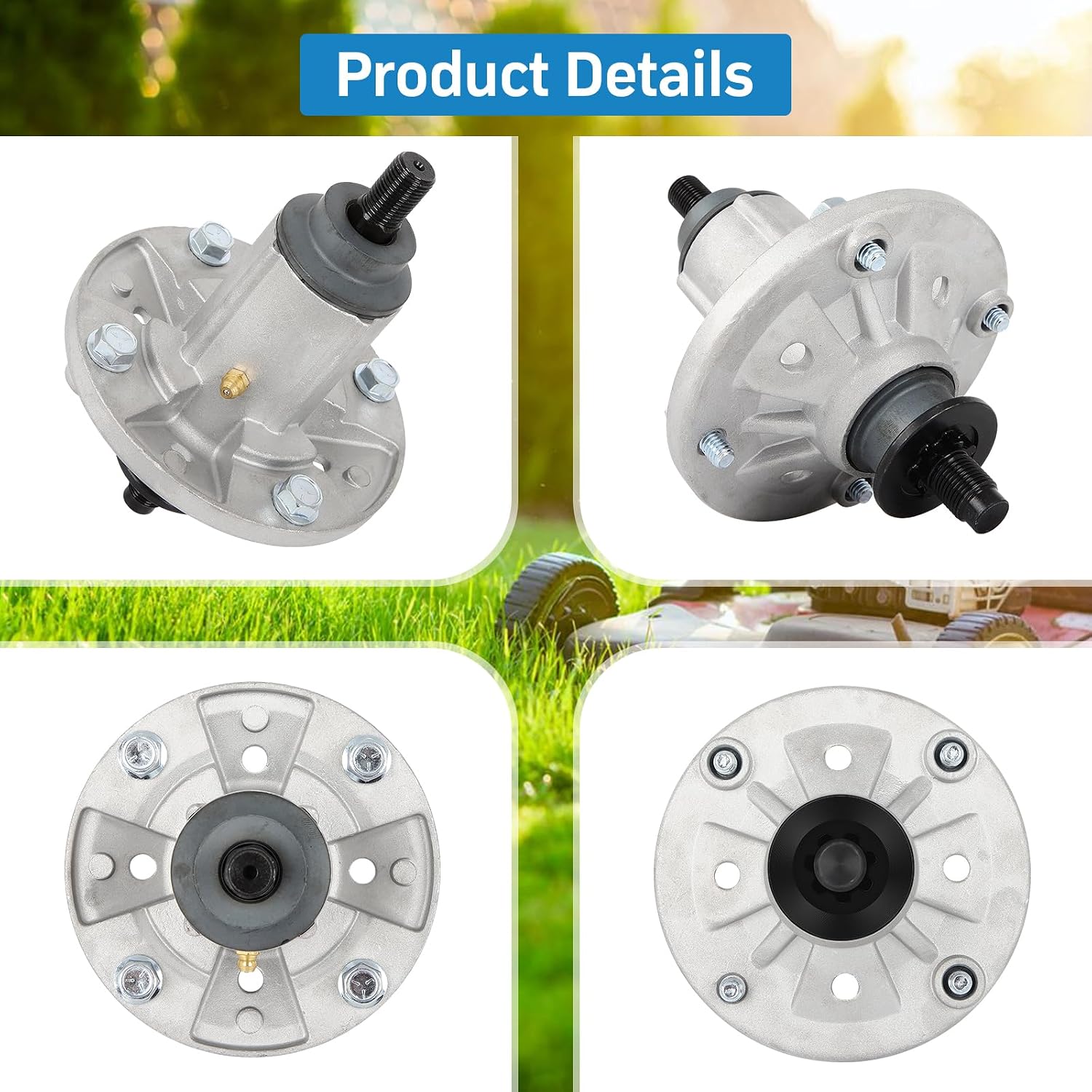 GCCSJ Lawn Mower Spindle with Pulley for John Deere 115 D110 E120 LA115 X126 Mandrel Assembly Compatible with GY21098 GY20454 GY20867 GY20962 AUC15811 GY21099 Spindle Pulley GX20367 UC23728