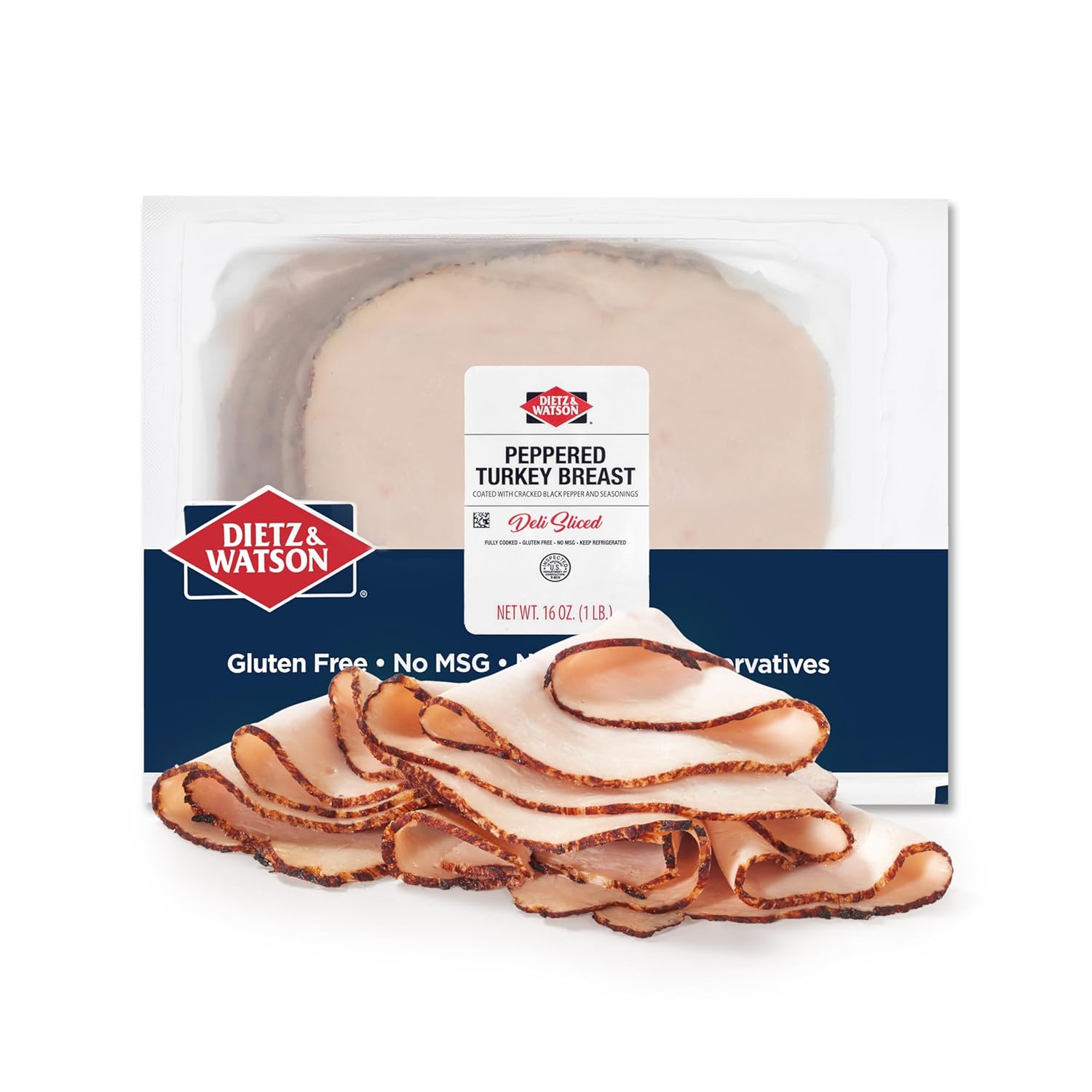 Dietz & Watson Deli-Sliced Peppered Turkey Breast, 16 oz Dietz & Watson Deli-Sliced Peppered Turkey Breast, 16 oz
