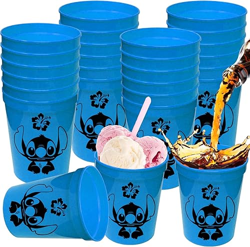 titch - Copas de fiesta de puntada, suministros de fiesta de 12 onzas, vasos de plástico reutilizables para coser para amantes de la puntada,