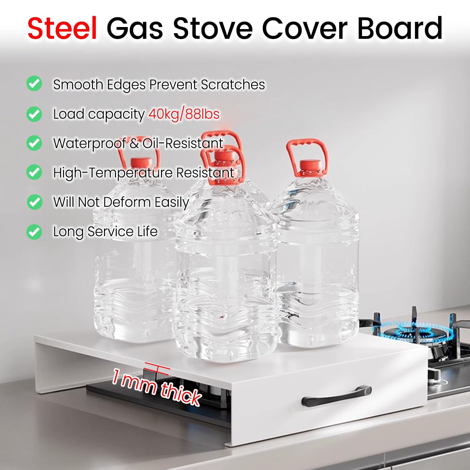 tapa encimera gas Cubierta Impermeable Para Estufa De Gas, Fácil De Limpiar Cubierta Para Fregadero De Cocina, Cubierta Protectora Para Estufa De Gas Con Tira De Goma Antideslizante(45x40x8cm)