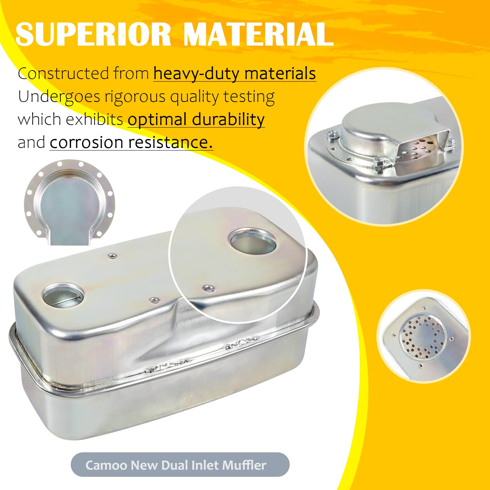 751-0616B 951-0616B Twin Inlet Exhaust Muffler 951-0616 751-0616 Fit for MTD Cub Cadet LT-1018 LT-1022 LT-1024 RZT50 RZT54 RZT42 RZT50KH (Muffler)
