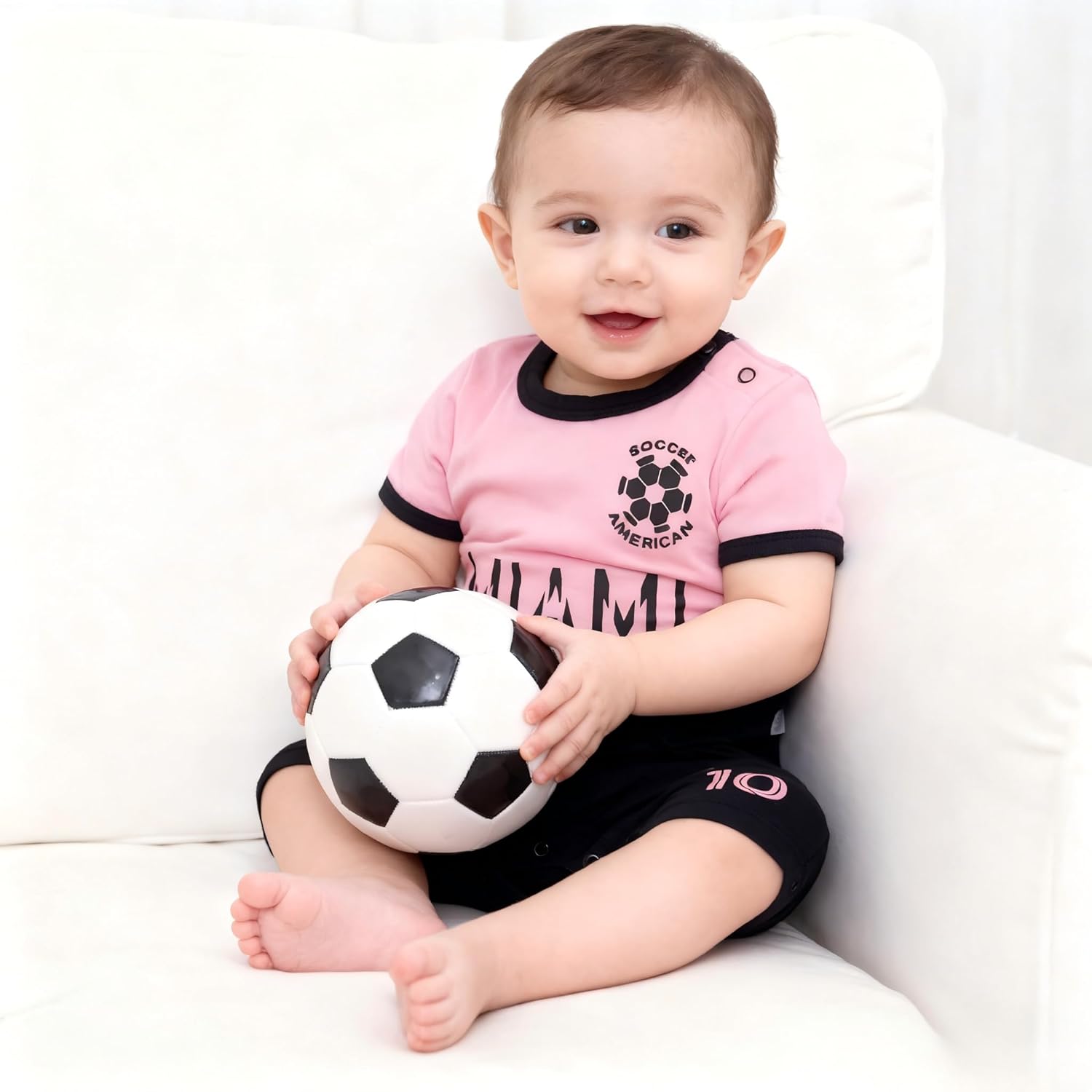 Cnins Soccer Baby Clothes - Matching Family Rompers 0-24M | Unisex Gifts for Futbol Game Days & Photo Shoots