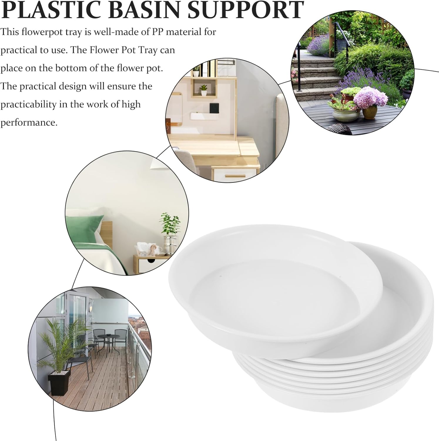VICASKY 32pcs Round Plant Saucer Tray for Potted Plants Water Catcher for Flower Pots Outer for Indoor and Outdoor Use