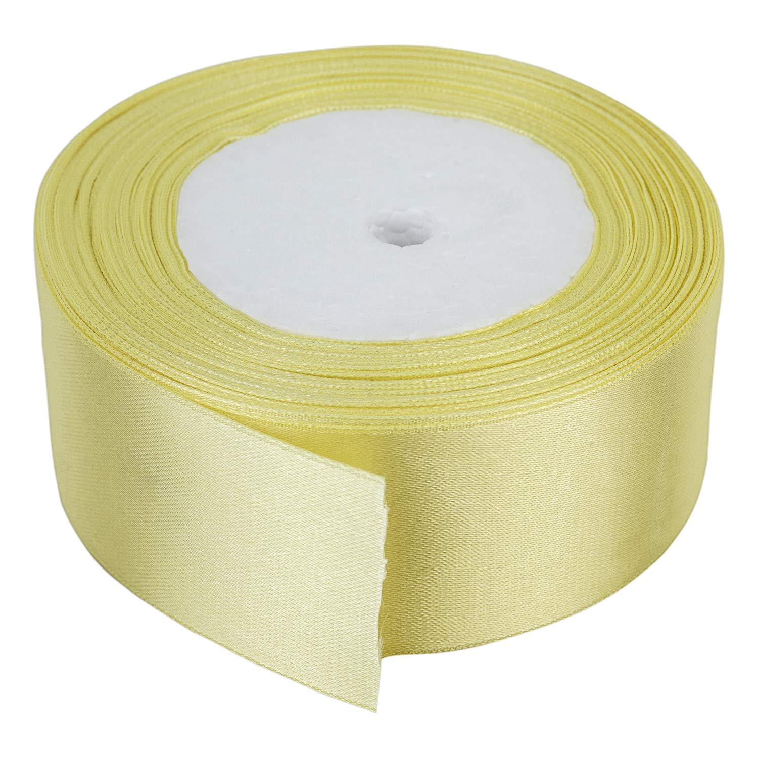 Trimming Shop Canary Ribbon Roll - 50mm x 25 Metres - Double Sided Satin Brightly Coloured - 100% Polyester - for Gift Wrapping, Decorating, Arts and Craft - Machine Washable — image 1