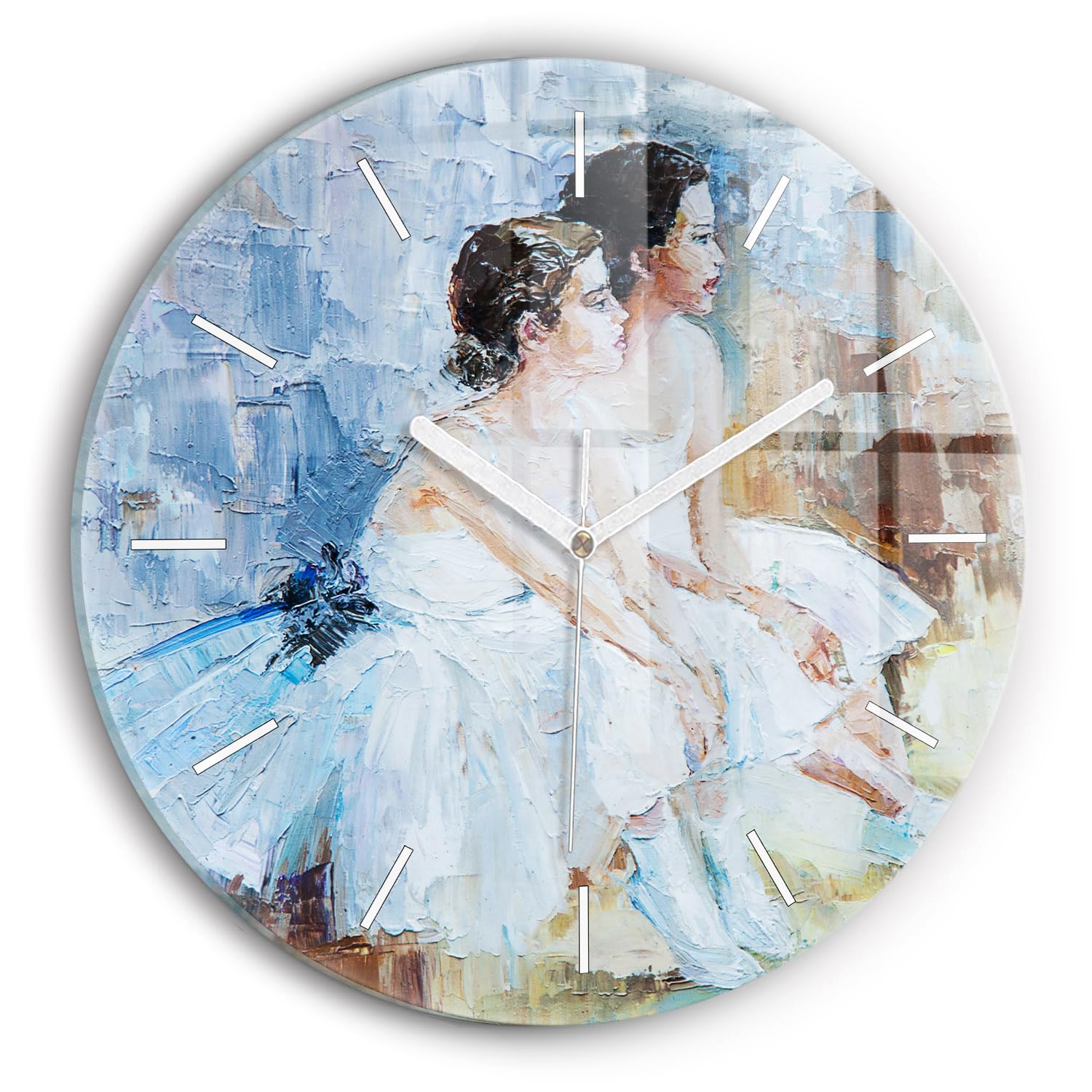 Horloge en Verre Moderne 30cm Qualité Supérieure Mécanisme Silencieux Ballerines Wallfluent