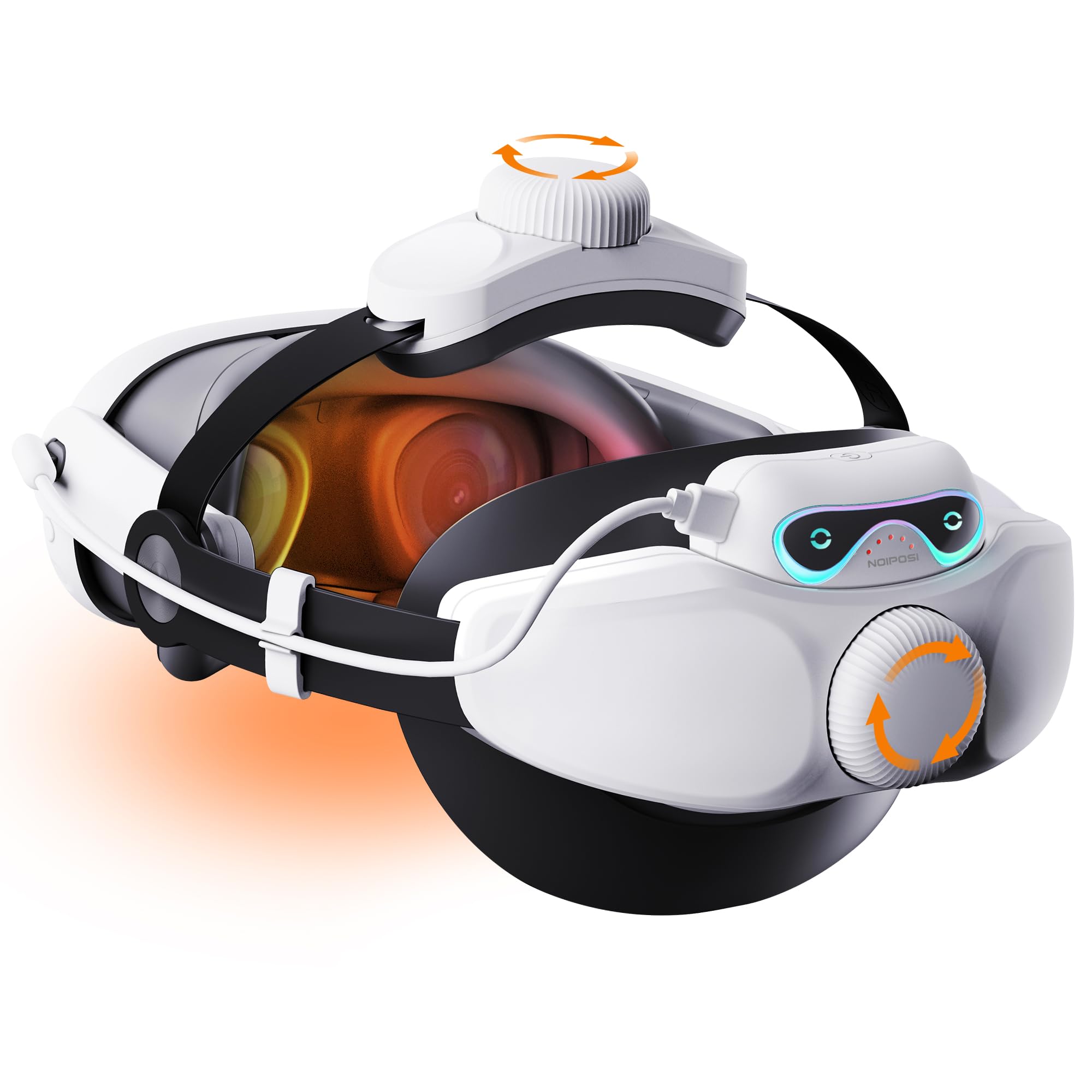 Noiposi 10000mAh Battery Head Strap for Meta Quest 3s/3/Quest 2,Adjustable Knob Elite Strap Replacement,VR Headset Accessories Strap Enhanced Support&Comfort& Extend 4-5H Playtime