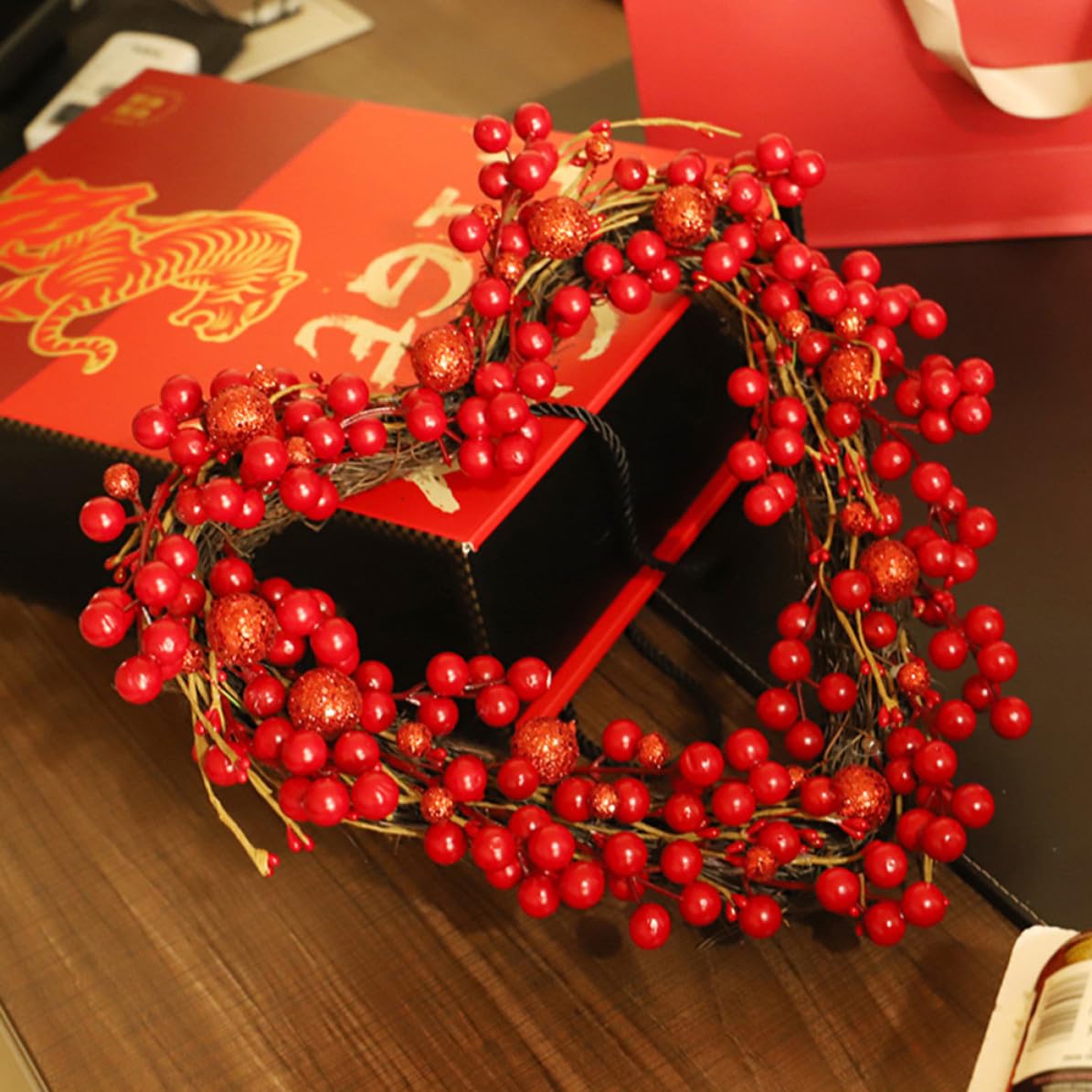 3 Pezzi Ghirlanda a Cuore Rossa per San Valentino, Decorazione Elegante