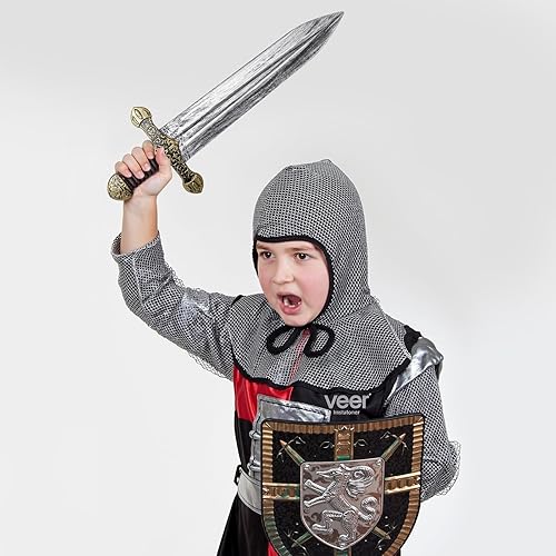 Miniatura 7 de quescu Juego de 2 juguetes de espada, espada romana de plástico con funda, accesorios de disfraz de guerrero medieval para Halloween, cosplay, LARP,