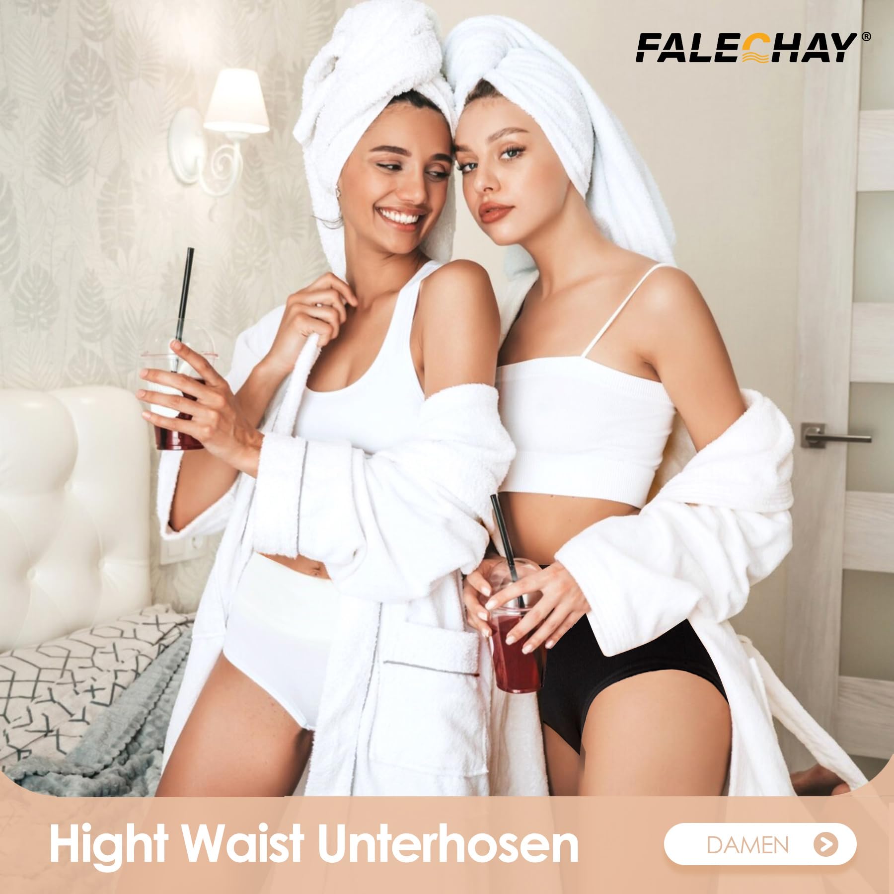 Falechay 5 Pack Majtki Bielizna Damska Kontrola Brzucha Majtki Bawełniane Majtki Damskie Wysoka Talia Majtki Wielopak