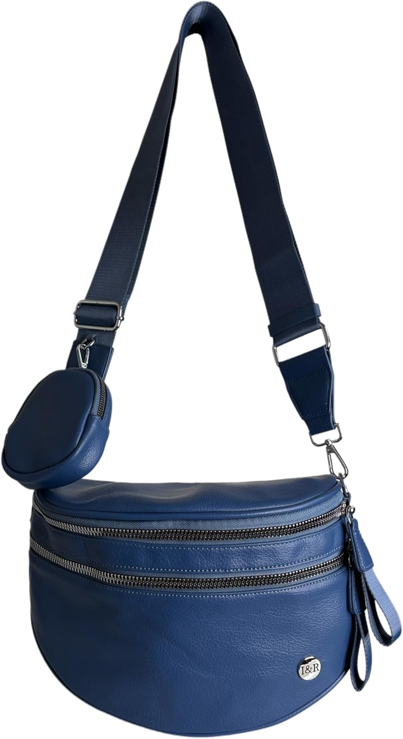 Iris June Best Version Faux Leather Bag (#8063) Detachable Strap Hip Bag with Coin Purse - By Iris & Rainbow