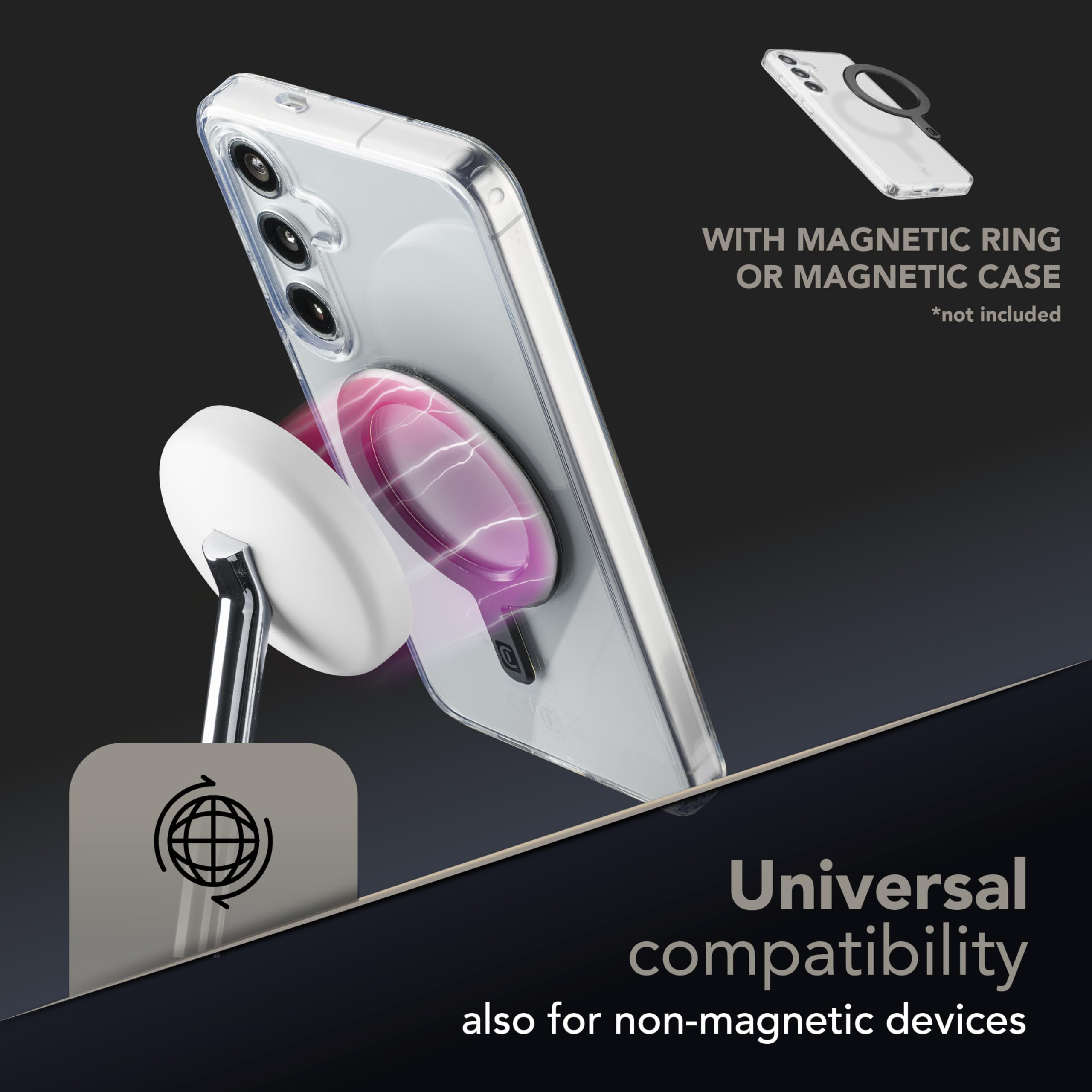 Cellularline MAG Duo Magnetisches Wireless-Ladegerät – 25W 2-IN-1 Kabellose Ladestation – Zertifiziert mit Qi2.2-Technologie, Weiß