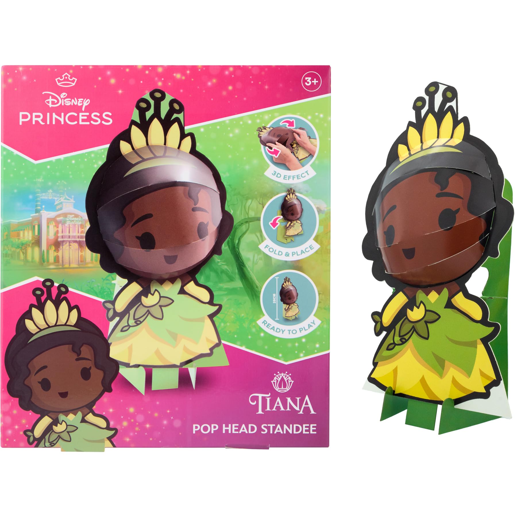 Disney Princess Tiana Figure - 3D Pop Head 30 cm - Beauty and The Beast - Collectible Figure - Toy Gift Idea (DPT24336)