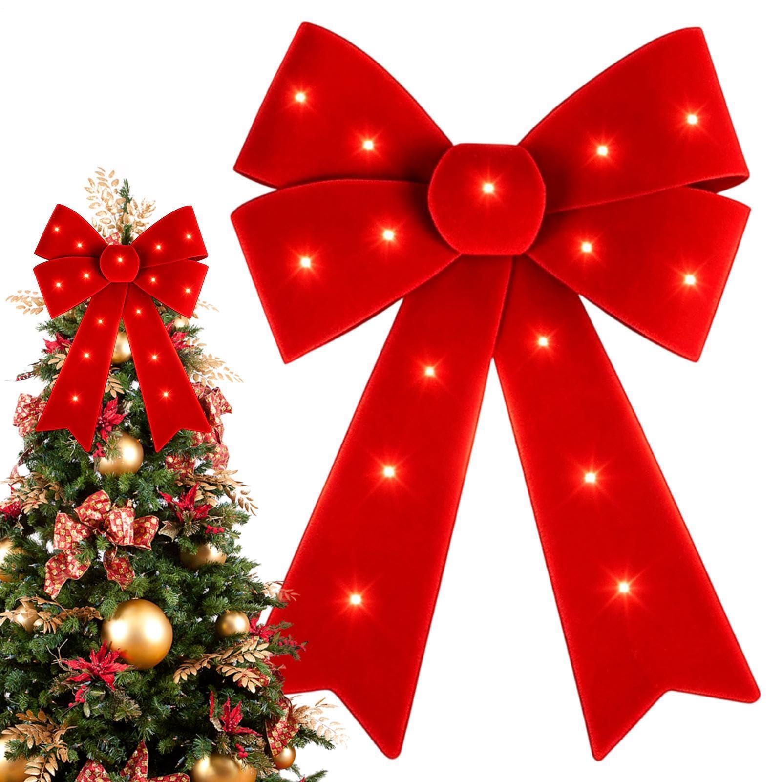 Nodo rojo Navidad brillante zwxqe de tela para adornar el árbol y la chimenea