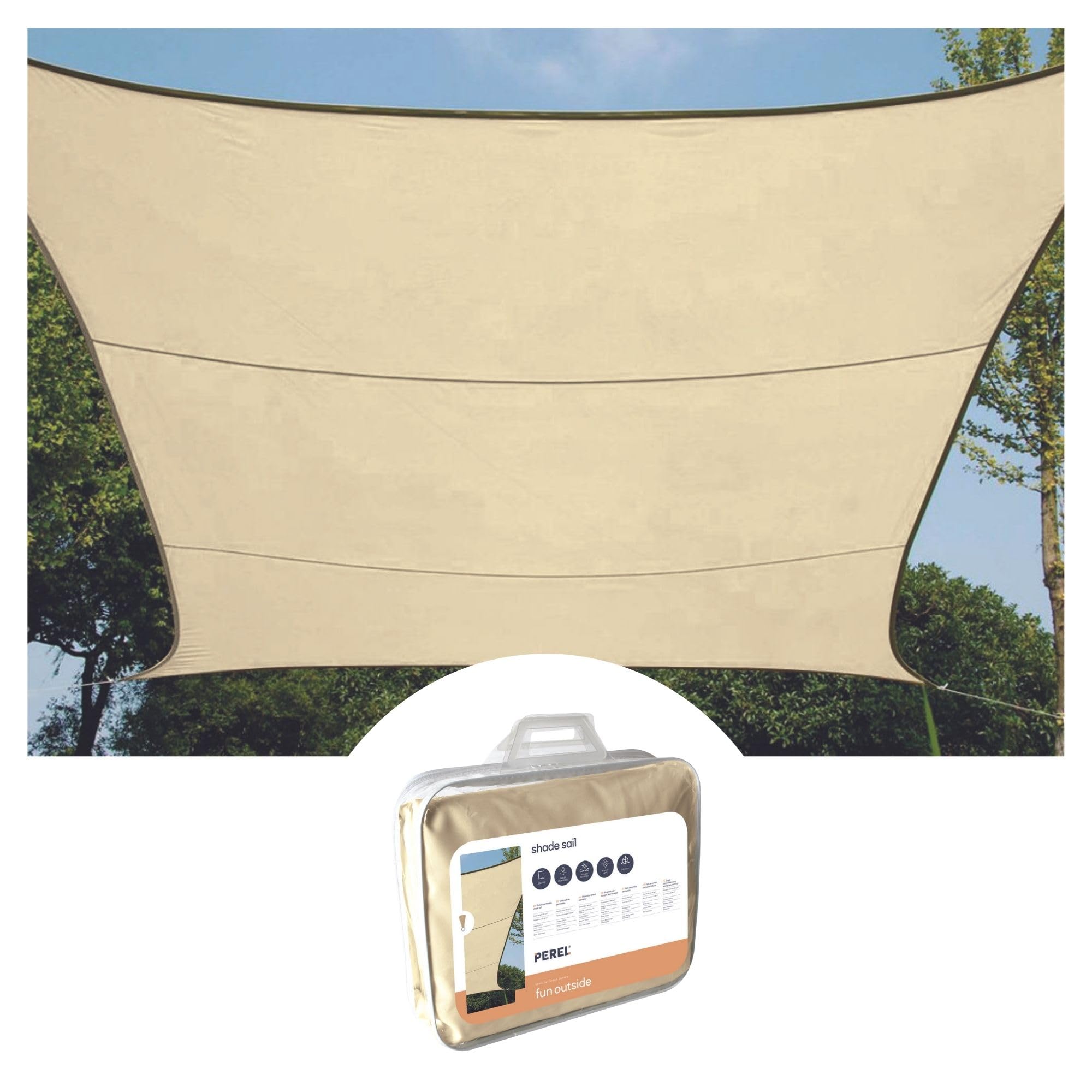 Voile d'ombrage respirant Perel contre la chaleur du soleil