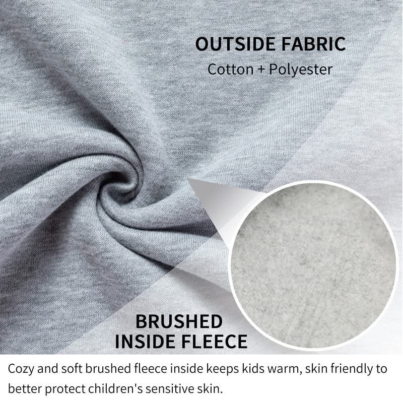 DOTDOG Unisex Youth Soft Brushed Fleece Basic Crewneck Pullover Sweatshirt for Boys or Girls (Age 3-12 Years)3