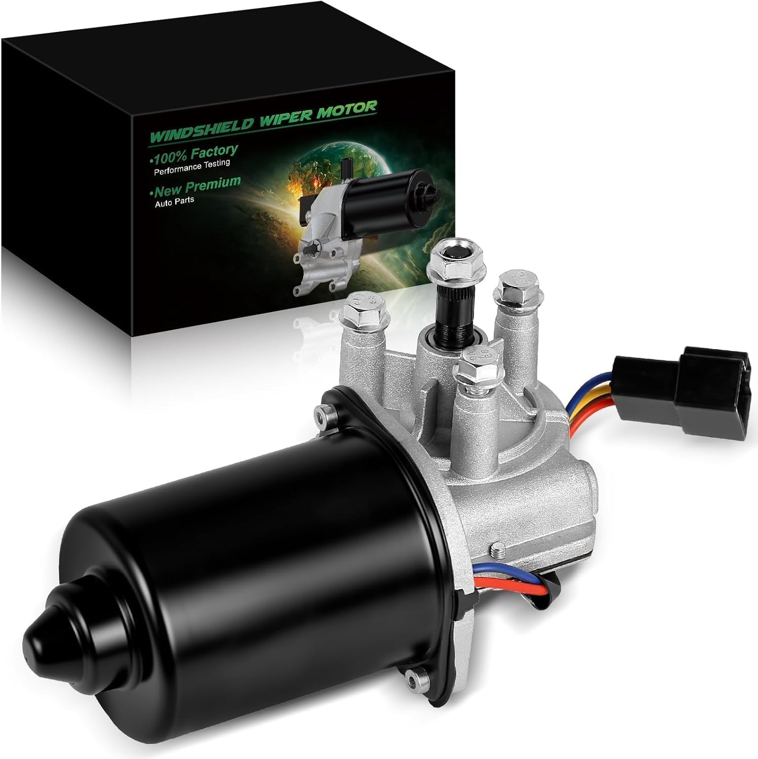 55076549AF Front Windshield Wiper Motor Fit for:-Dodge for:-Ram 1500 1998-2002 3.7L 3.9L 4.7L 5.2L 5.9L, for:-Ram 2500 3500 2000-2002 5.9L 8.0L with 4-Pin, Replace OE# 40-3024, 55076549AG