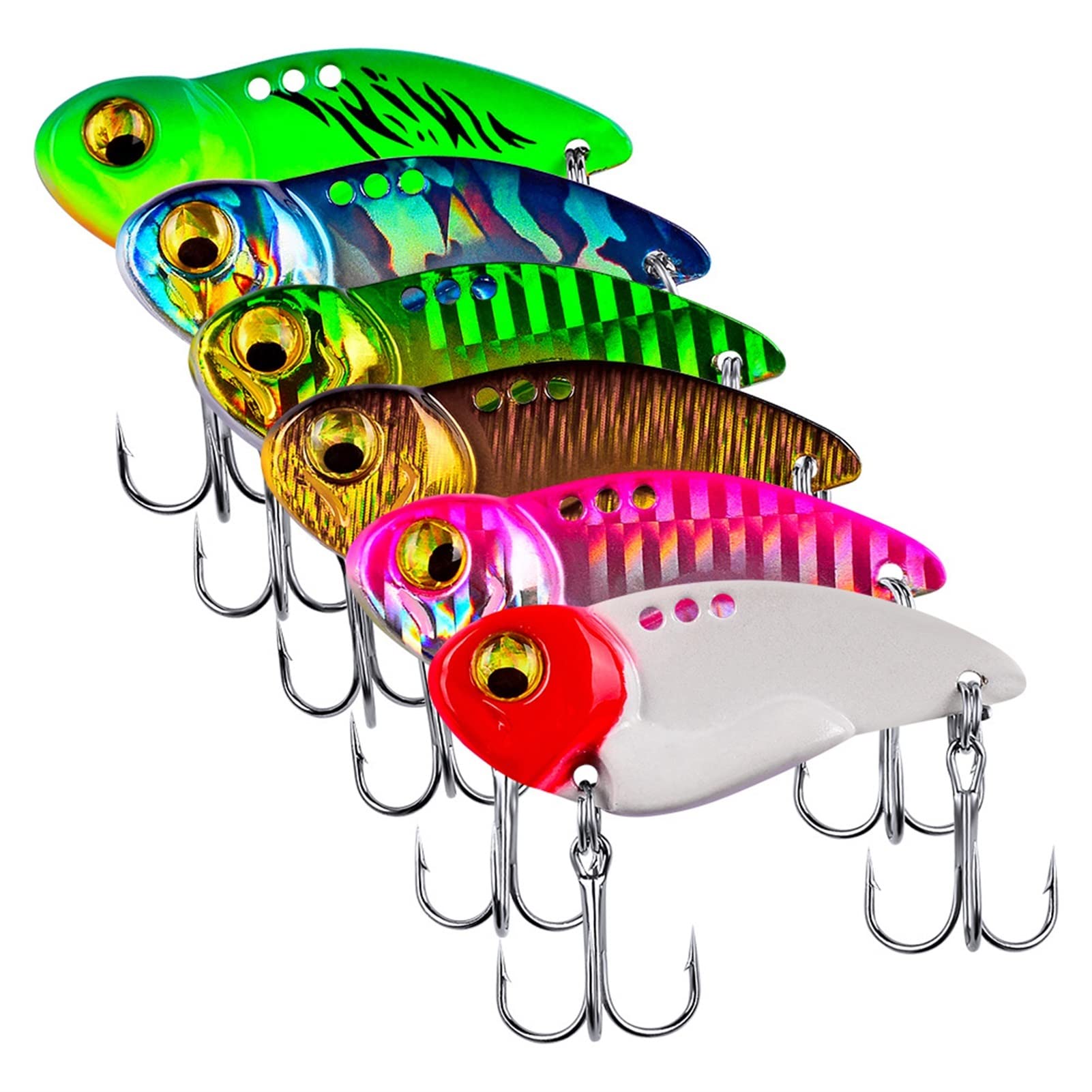 Leurres De Pêche VIB Métalliques – Lot De 5/10 – 5 à 14 G – Coule – Hameçons Aiguisés