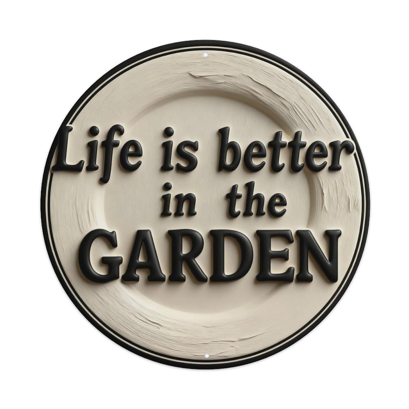 Zlatcbu Vintage English Life Better In Garden Metal Tin Sign Retro Wall Art Poster, Decor For Home Living Room Bar Cafe Garage, 8X8 Inch