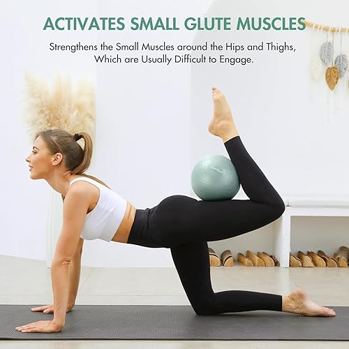 Miniatura 3 de Pelota de pilates de 9 pulgadas, pequeña pelota de ejercicio entre las rodillas para terapia física, pequeña yoga para pilates, yoga y entrenamiento