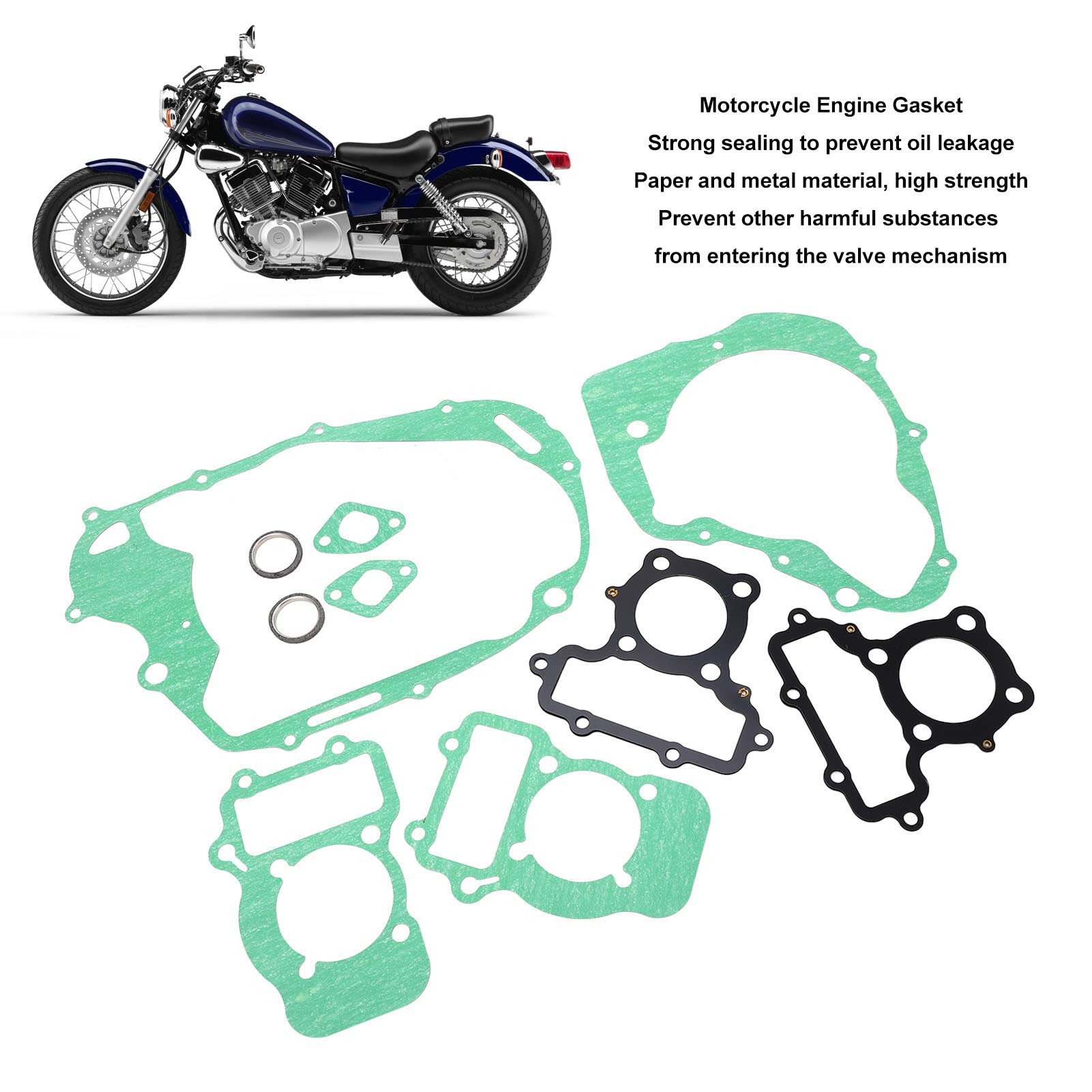 Joint de Culasse, 10 Pièces de Remplacement de Jeu de Joints de Moteur de Moto étanche pour Virago XV250 125