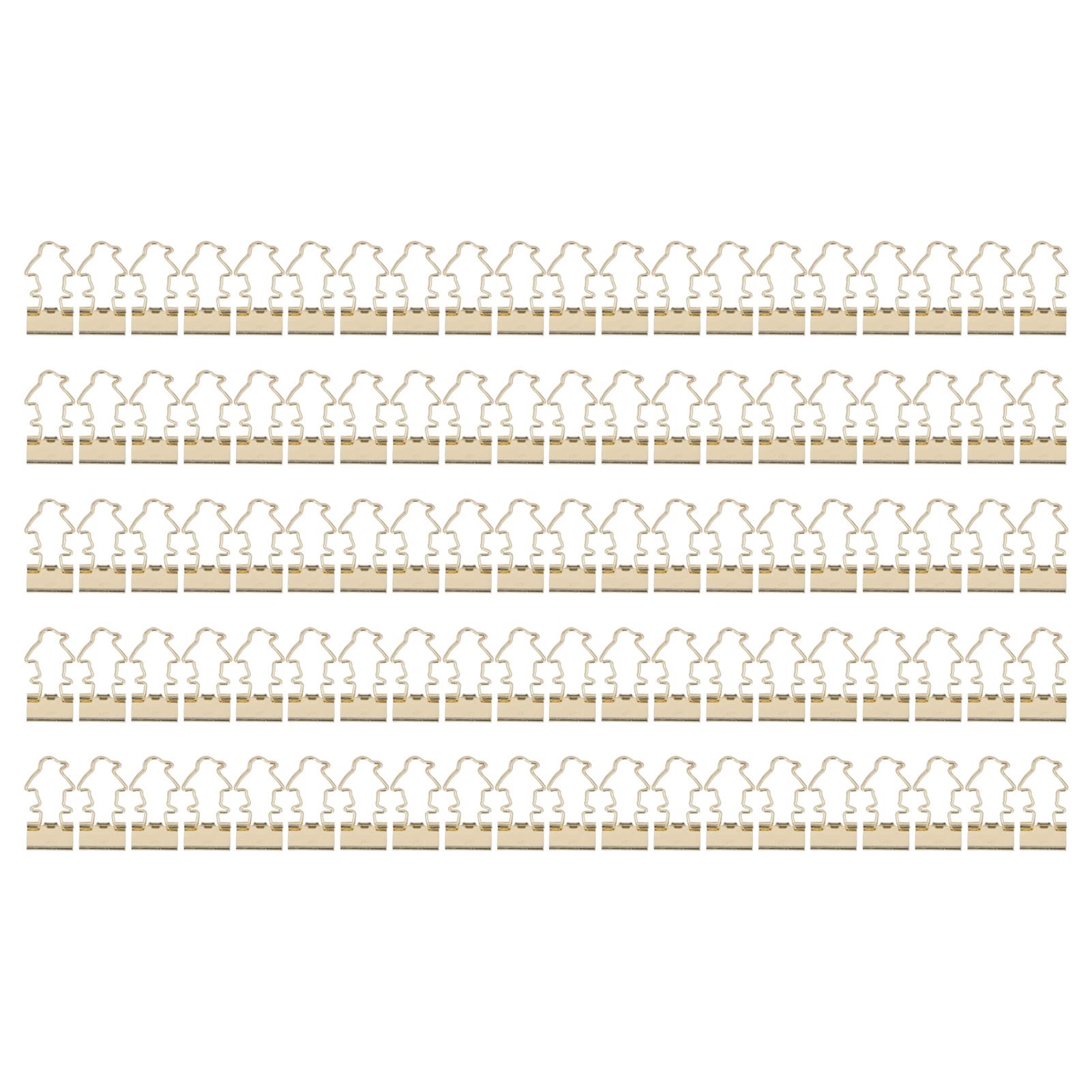 100 pezzi clip graziosi morsetti per carta in metallo a forma di animale per forniture scolastiche per ufficio, oro (Type 3)