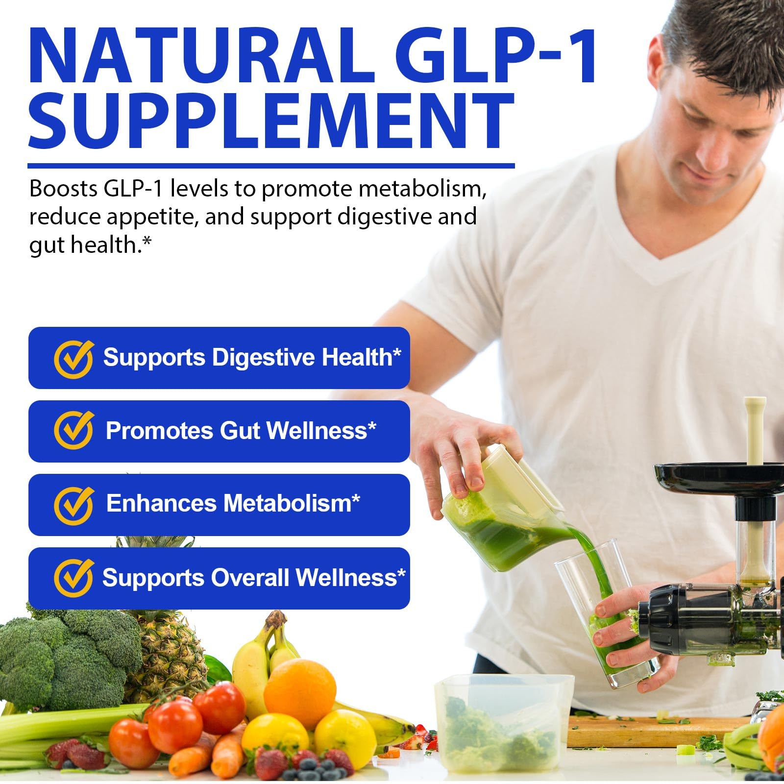 GLP-1 Supplement for Women & Men, 43-in-1 Natural Complex to Boost GLP-1 Levels, Support Appetite Control, Satiety, Metabolism & Digestive Health, Probiotic Nutritional Supplements - 60 Capsules — Amazon image 3