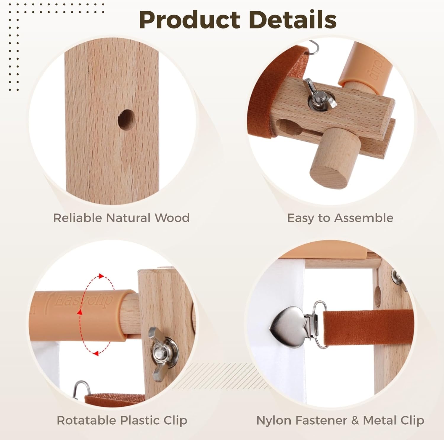 Wooden Embroidery Tapestry Scroll Frame, 21.5 x 12 Inches Beech Wood Cross Stitch Frame, Quilting Hoop Stand, Needlepoint Embroidery Tapestry Wood Frame, Stitching Frame for Sewing