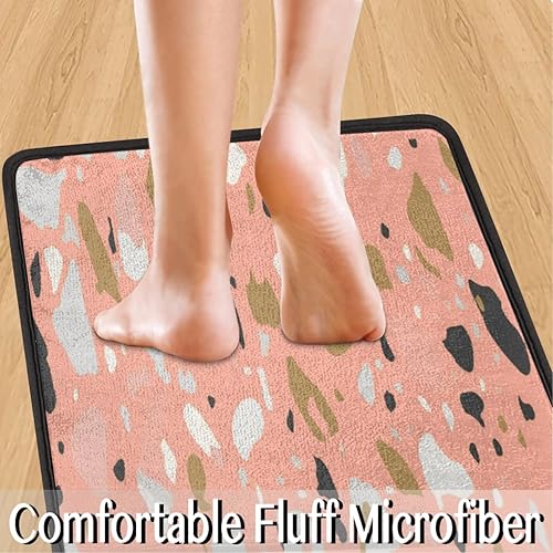 Miniatura 5 de Tapete de cocina acolchado con patrón de superficie texturizada de mármol, antifatiga, juego de 2 piezas, duradero, resistente a las manchas, parte