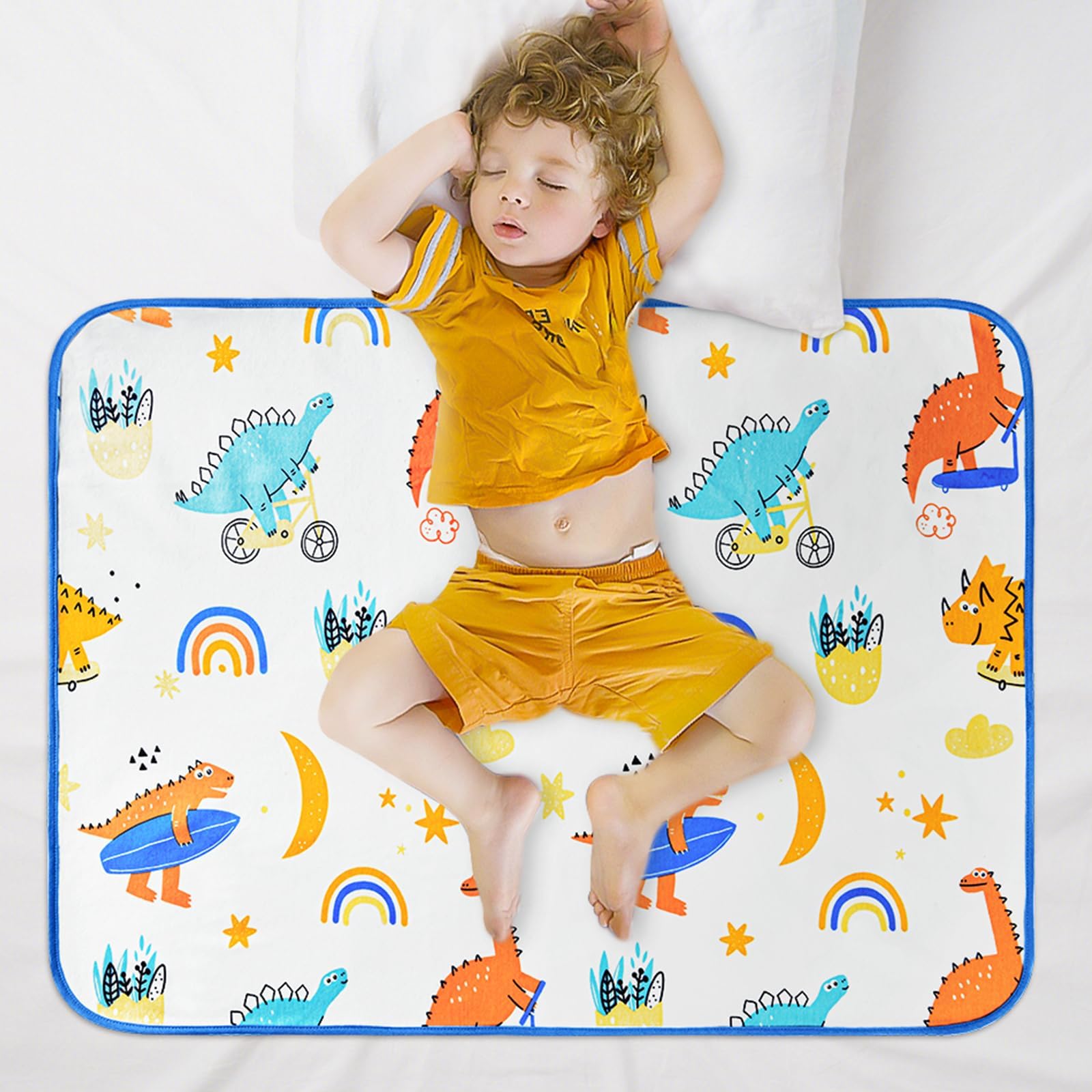 Aolso Potty Training Bed Pads, Protector For Kids, 70 * 90Cm Wetting Mattress Sheets Mats, Absorb Water Pads Toddler Sheet Toilet (Dinosaur Paradise)