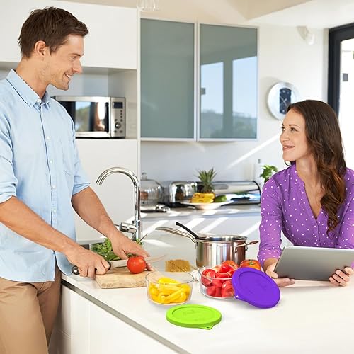 Miniatura 6 de SOPHICO - Tapas de repuesto redondas de silicona para recipientes de 2 tazas, compatibles con Pyrex 7200-PC y cuencos de vidrio Anchor Hocking