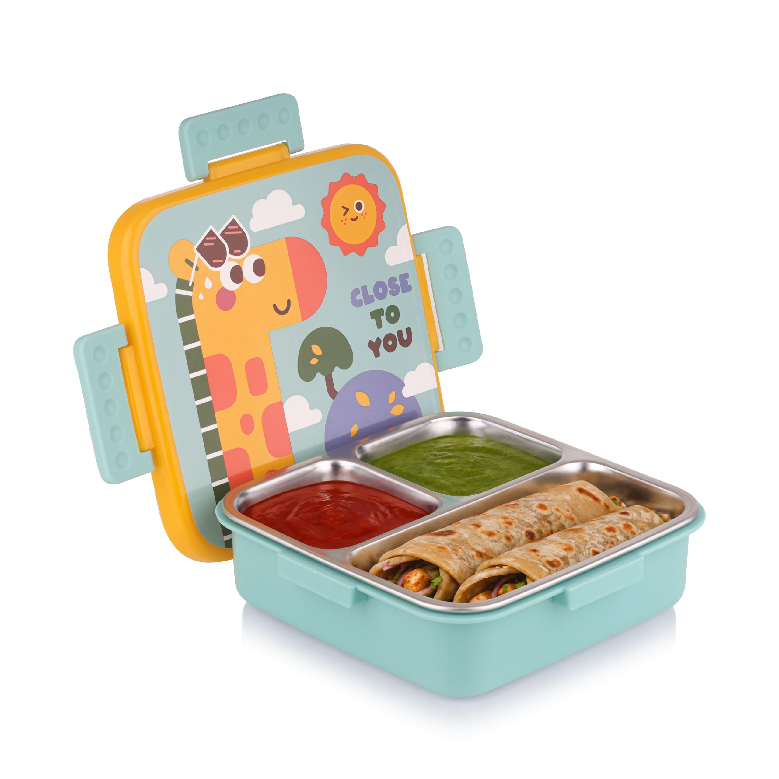 ATTRO Kids Lunch Box - Stainless Steel 3 Compartment -11 ATTRO Kids Lunch Box - Stainless Steel 3 Compartment -11