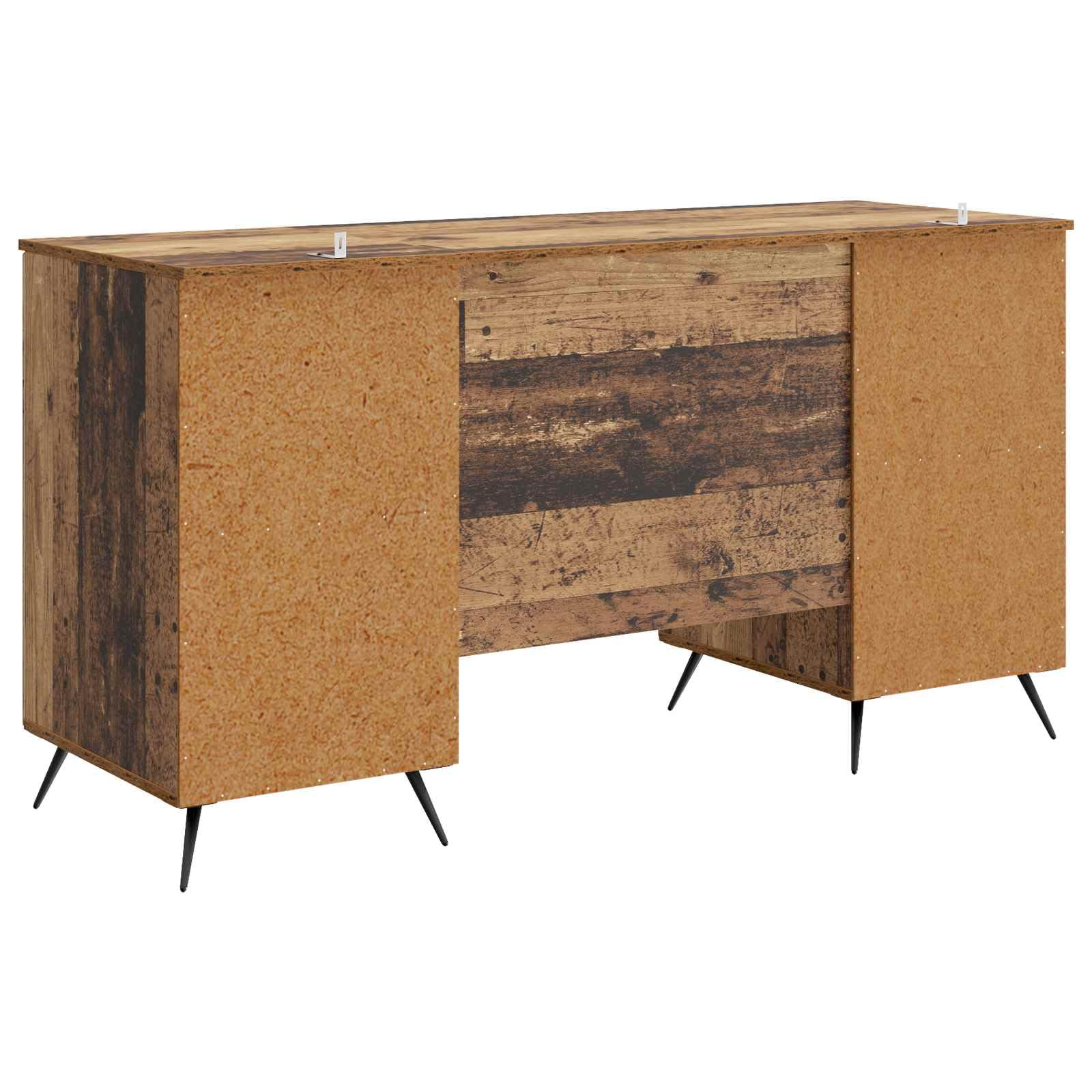 Scrivania Ufficio Porta PC Legno Ingegnerizzato 142,5x50x75cm | Tavolo da lavoro con ante e ripiani interni, ideale per ottimizzare lo spazio nello studio o in camera da letto.