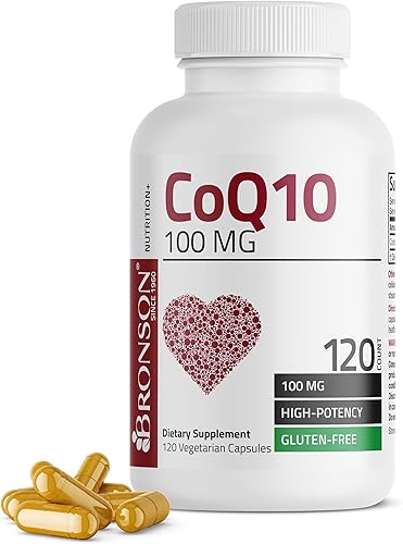 Bronson CoQ10 Producción de energía celular de alta potencia de 100 mg, 120 cápsulas vegetarianas