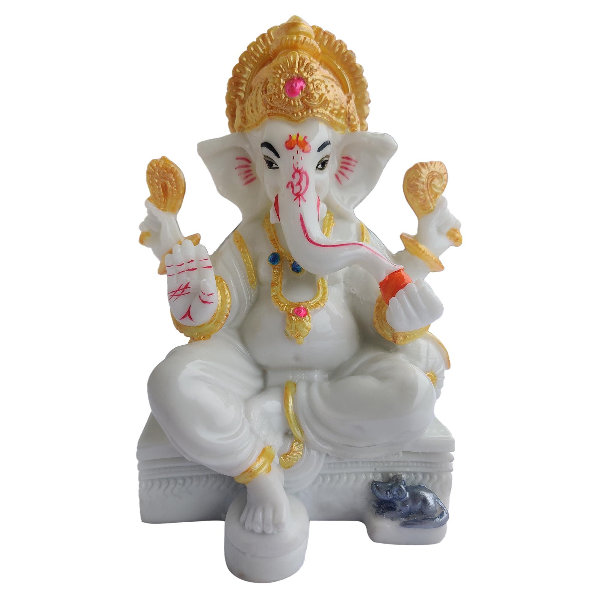 White Marble Ganesh Idol - Lord Ganesha Statue -2