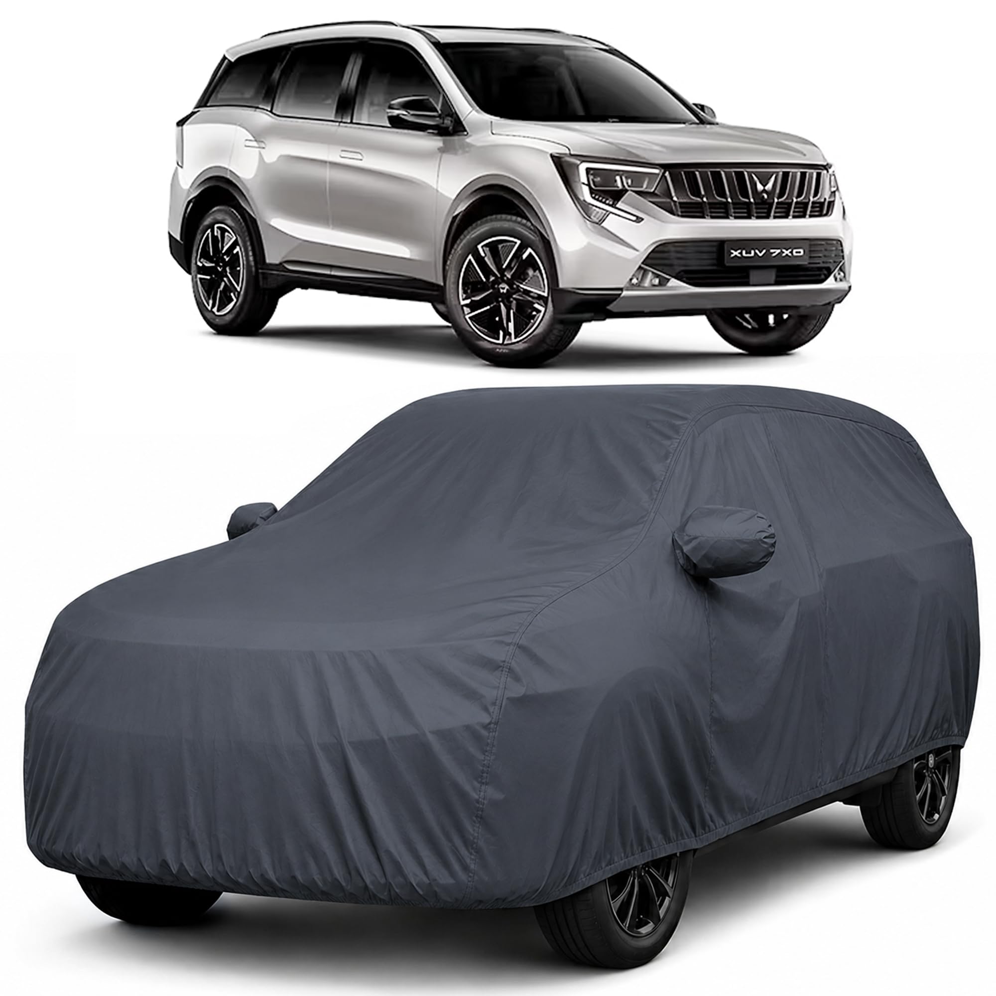 Autofact Premium Waterproof Car Cover for XUV 7XO | High Quality Rain Cover Fabric |Triple-Stitched |Lightweight & Soft Feel|Dustproof & Scratchproof |Indoor & Outdoor Use