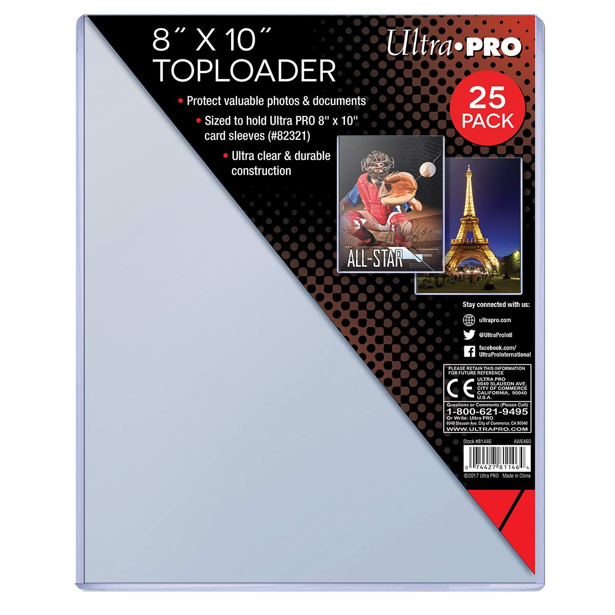 Ultra Pro Clear Toploader 8-Inches x 10-Inches (25-Count)