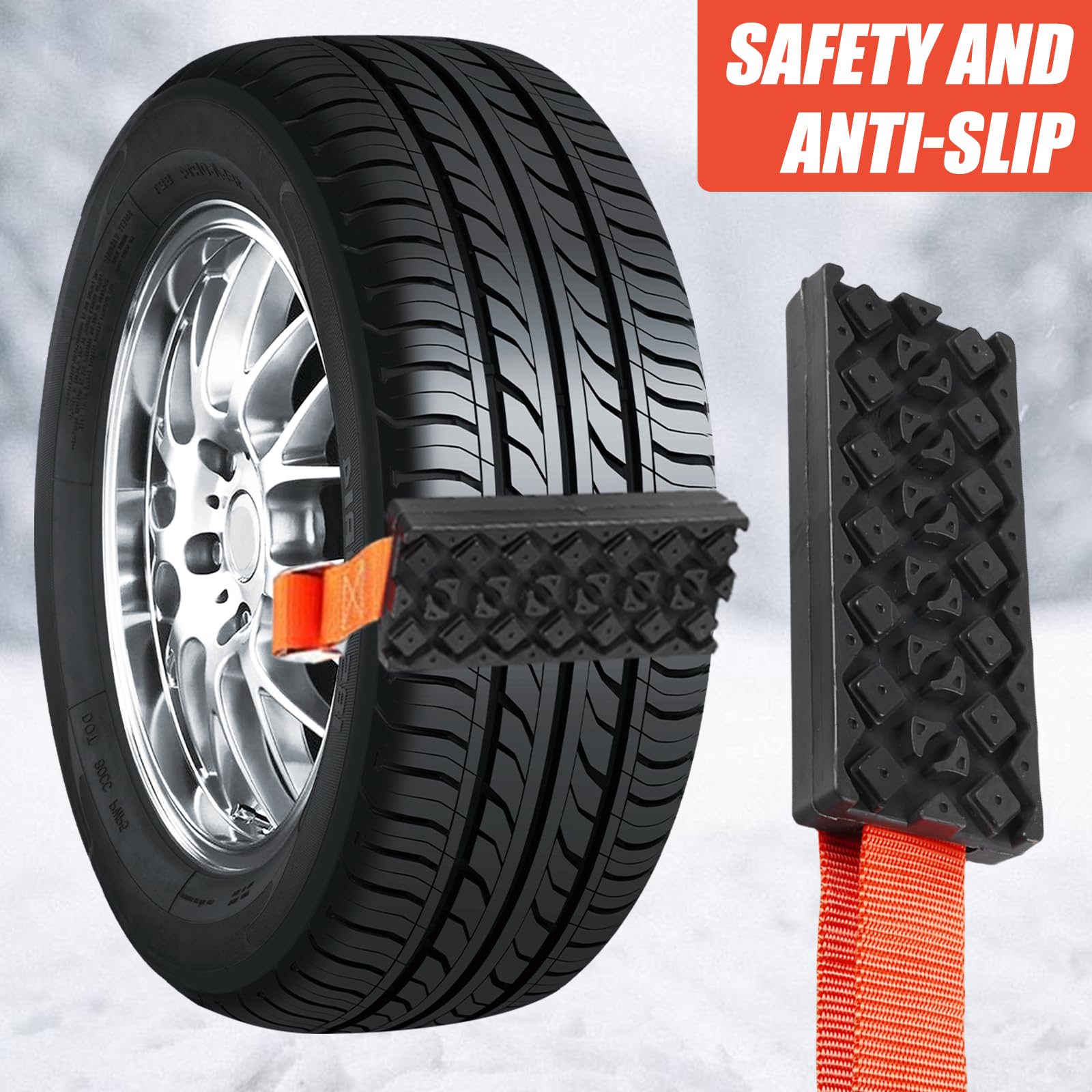 2 pezzi catena per pneumatici, supporto per la trazione dei pneumatici, per fuoristrada, per fuoristrada, pneumatici auto, catene da neve, camper universale per tutti i tipi di pneumatici, 2 pezzi