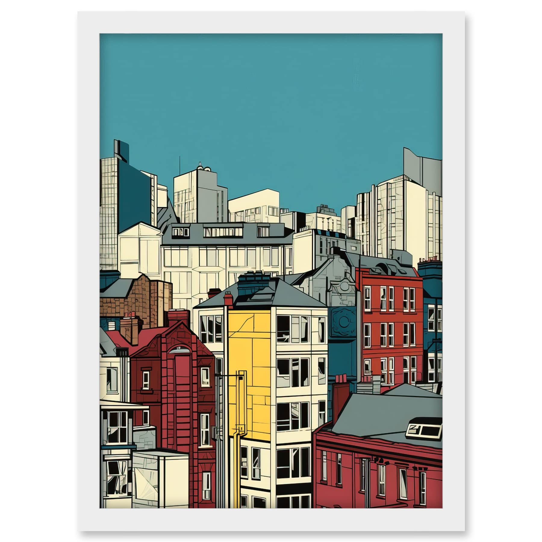 Artery8 Manchester City Architecture Styles Cityscape Artwork Framed A3 Wall Art Print