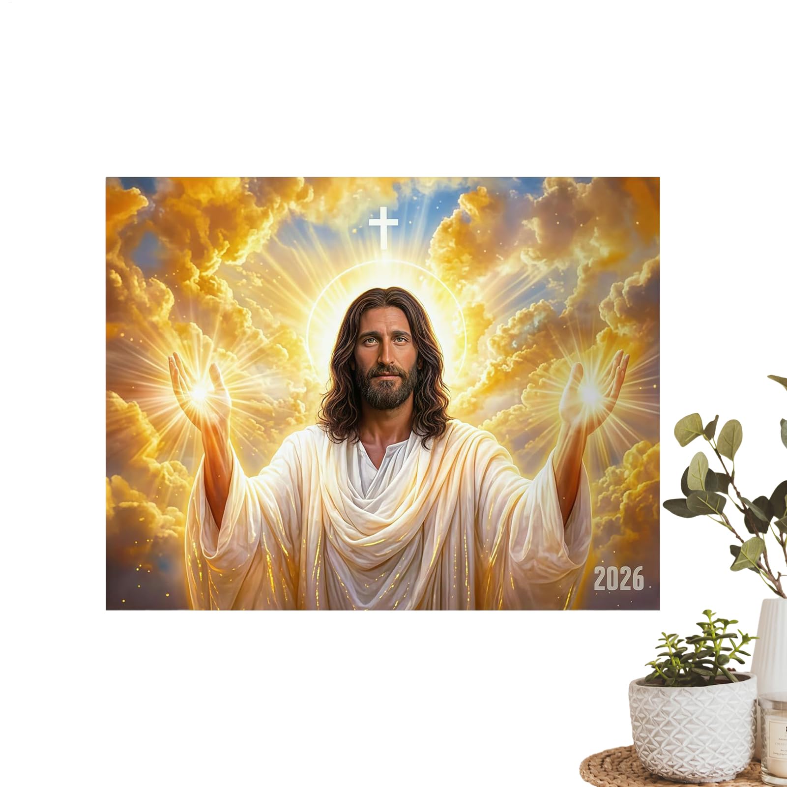 Christian Wall Calendar 2026-22.5x28cm Jesus Wall Planner, decorative Monthly Calendar, for Home Office Studio Church Sunday School Classroom Devout Families Believers